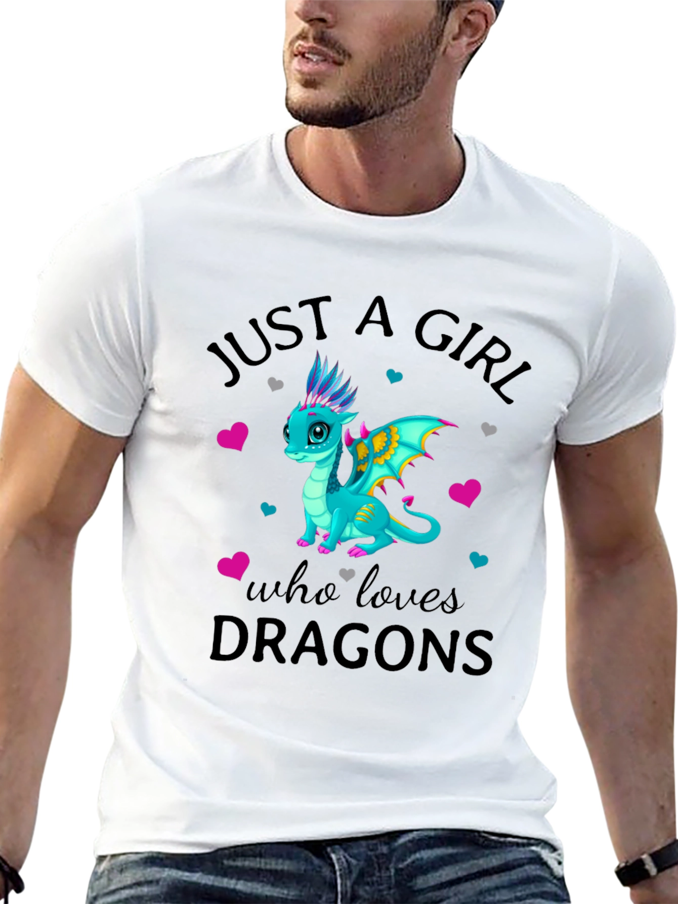 Just a Girl Who Loves Dragons Black T-Shirt