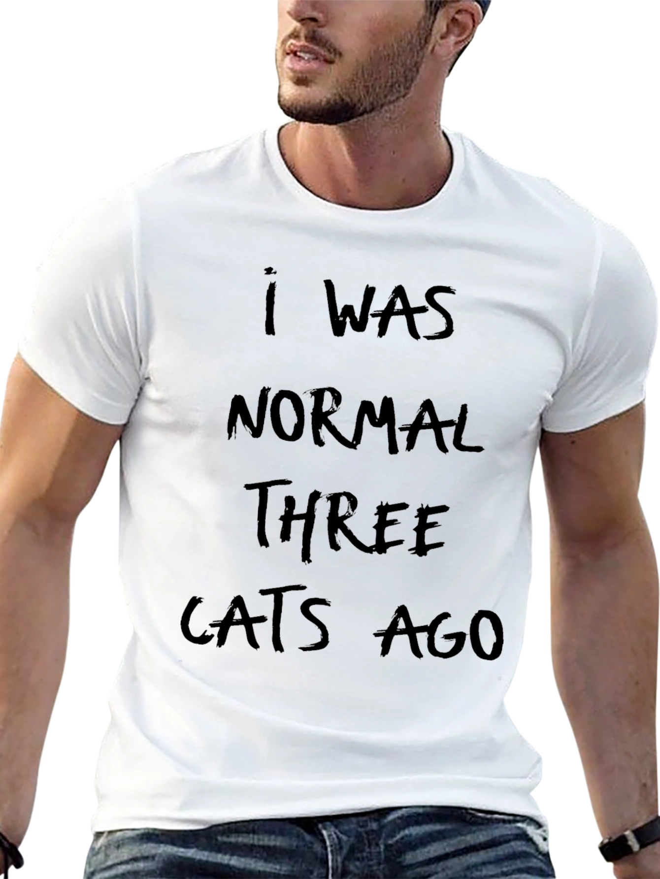 I Was Normal Three Cats Ago Black T-Shirt