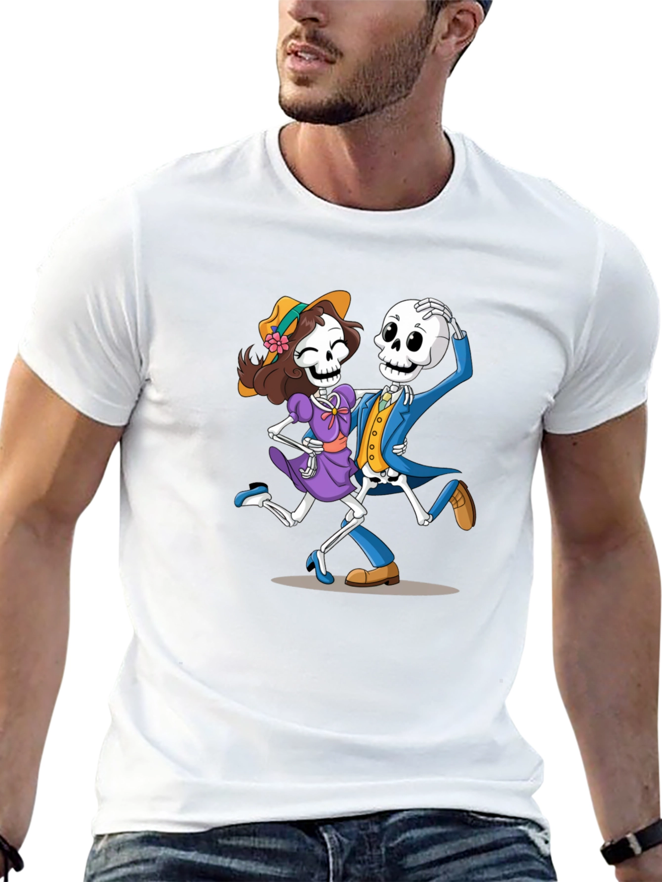 Dancing Skeletons Graphic Tee - Dia de los Muertos