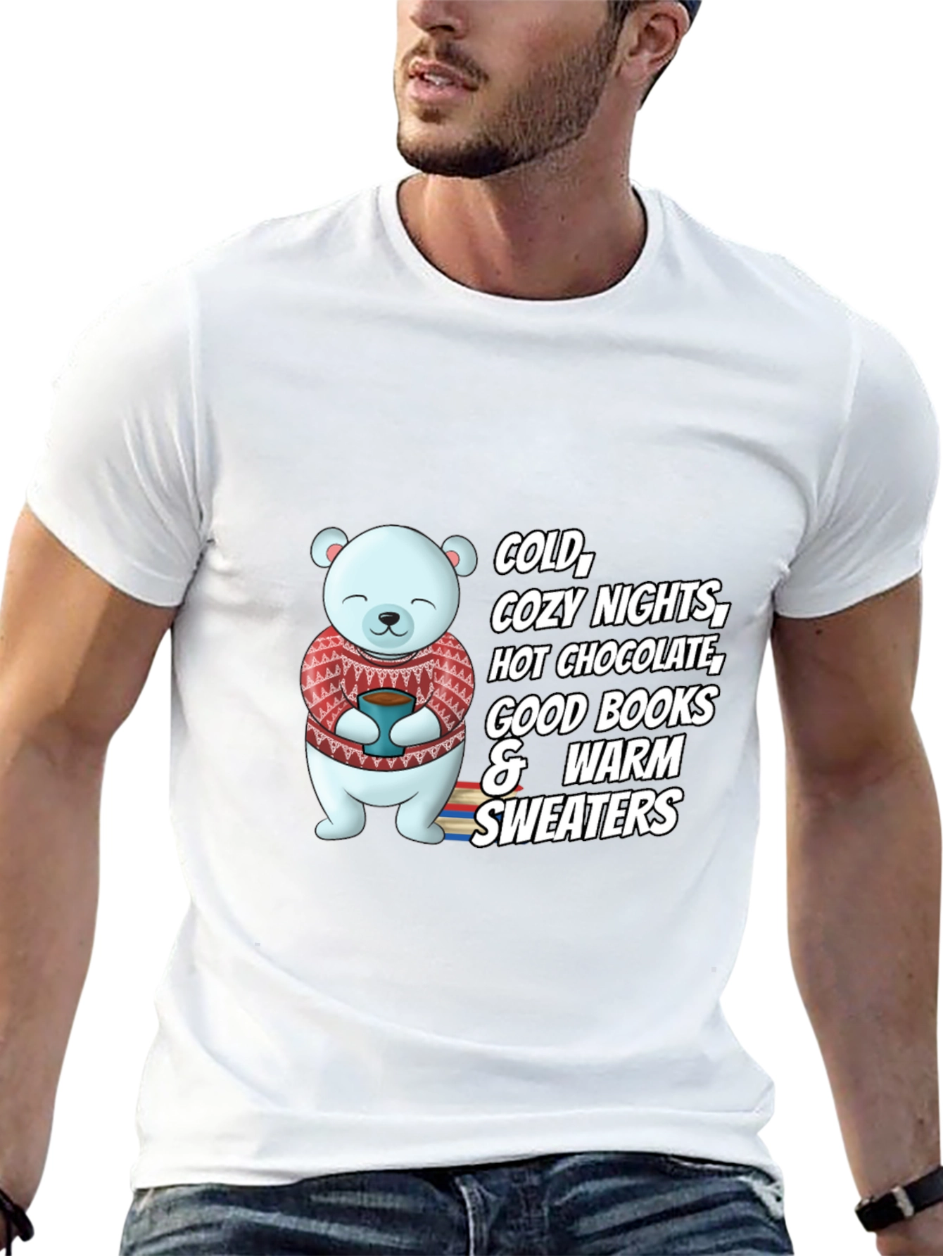 Cozy Season T-Shirt - Bear with Hot Chocolate
