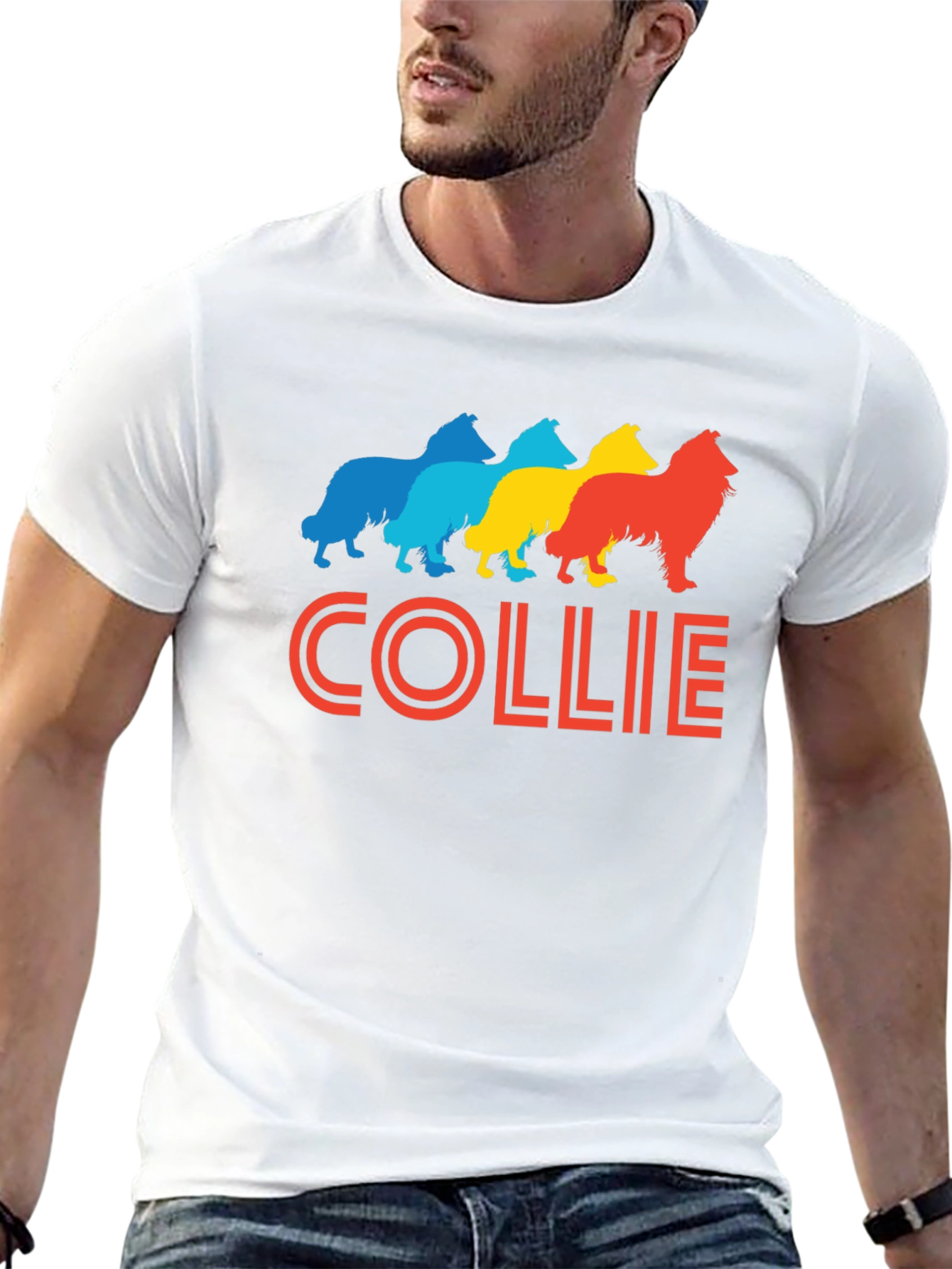 Collie Dog Breed Retro Graphic T-Shirt