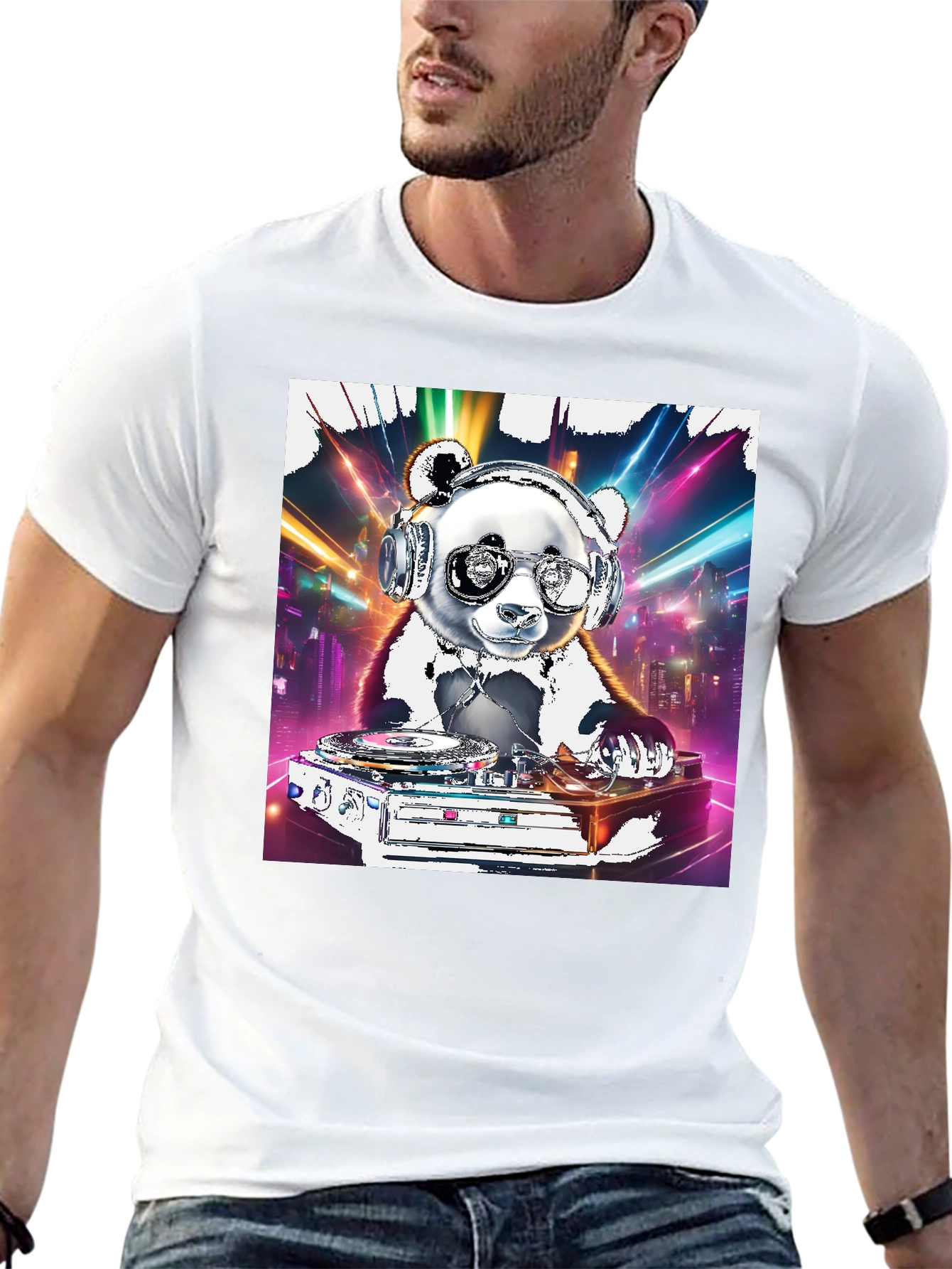 DJ Panda Graphic Tee - Cool Panda on Turntables
