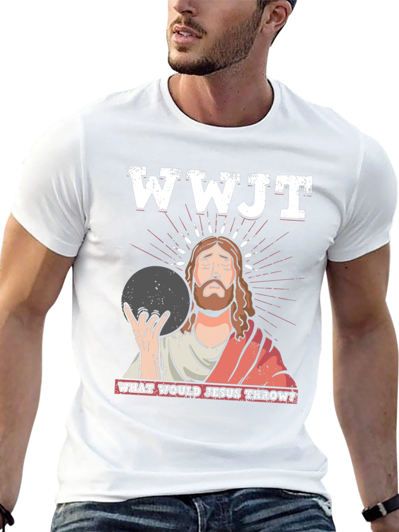 WWJT Jesus Bowling T-Shirt: What Would Jesus Throw?