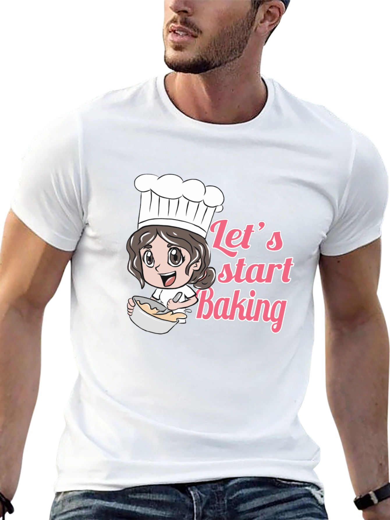 Lets Start Baking Unisex Black T-Shirt