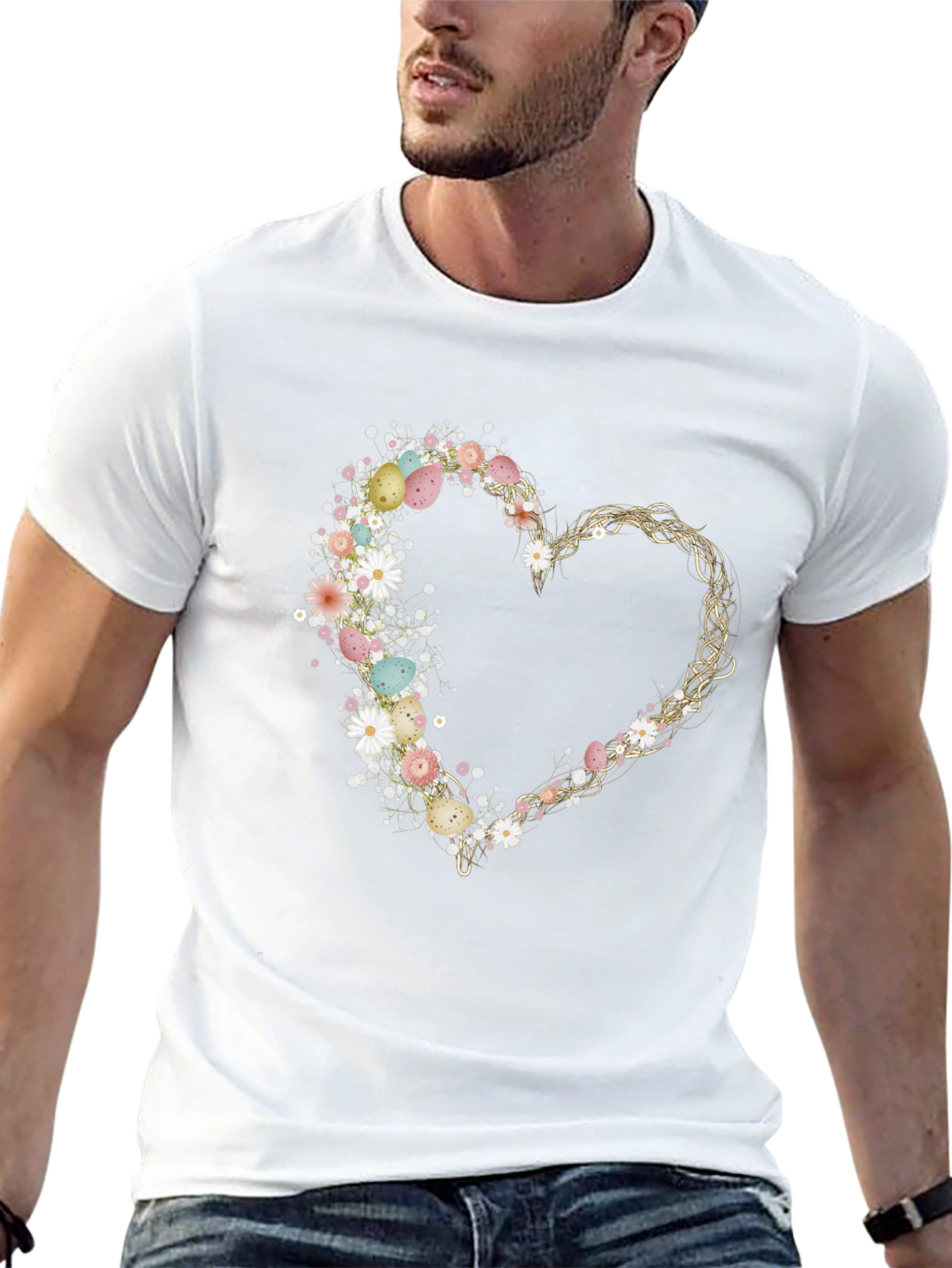 Floral Heart Easter Egg T-Shirt