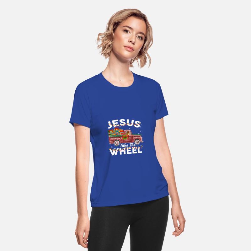 Jesus Take The Wheel Funny Christmas Red Truck