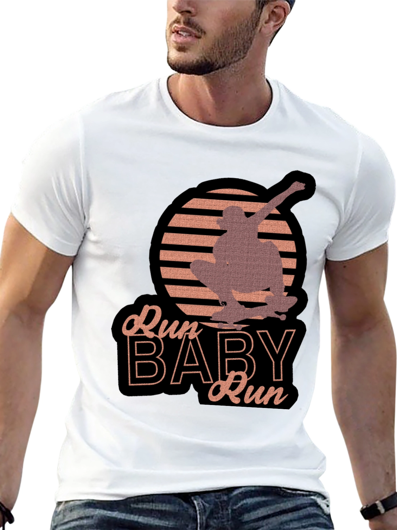 Skater Graphic Tee - Run Baby Run T-Shirt
