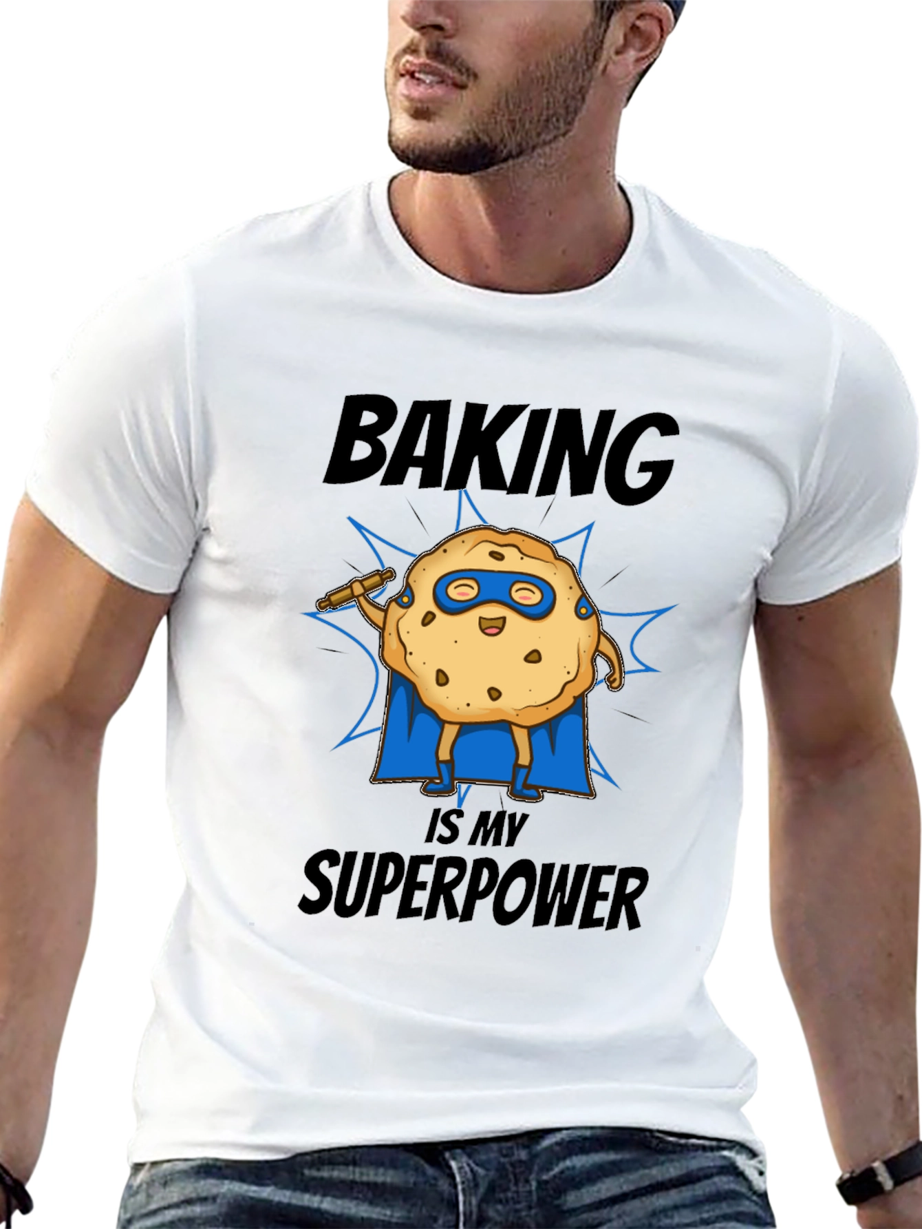 Baking is My Superpower T-Shirt Funny Cookie Superhero Tee