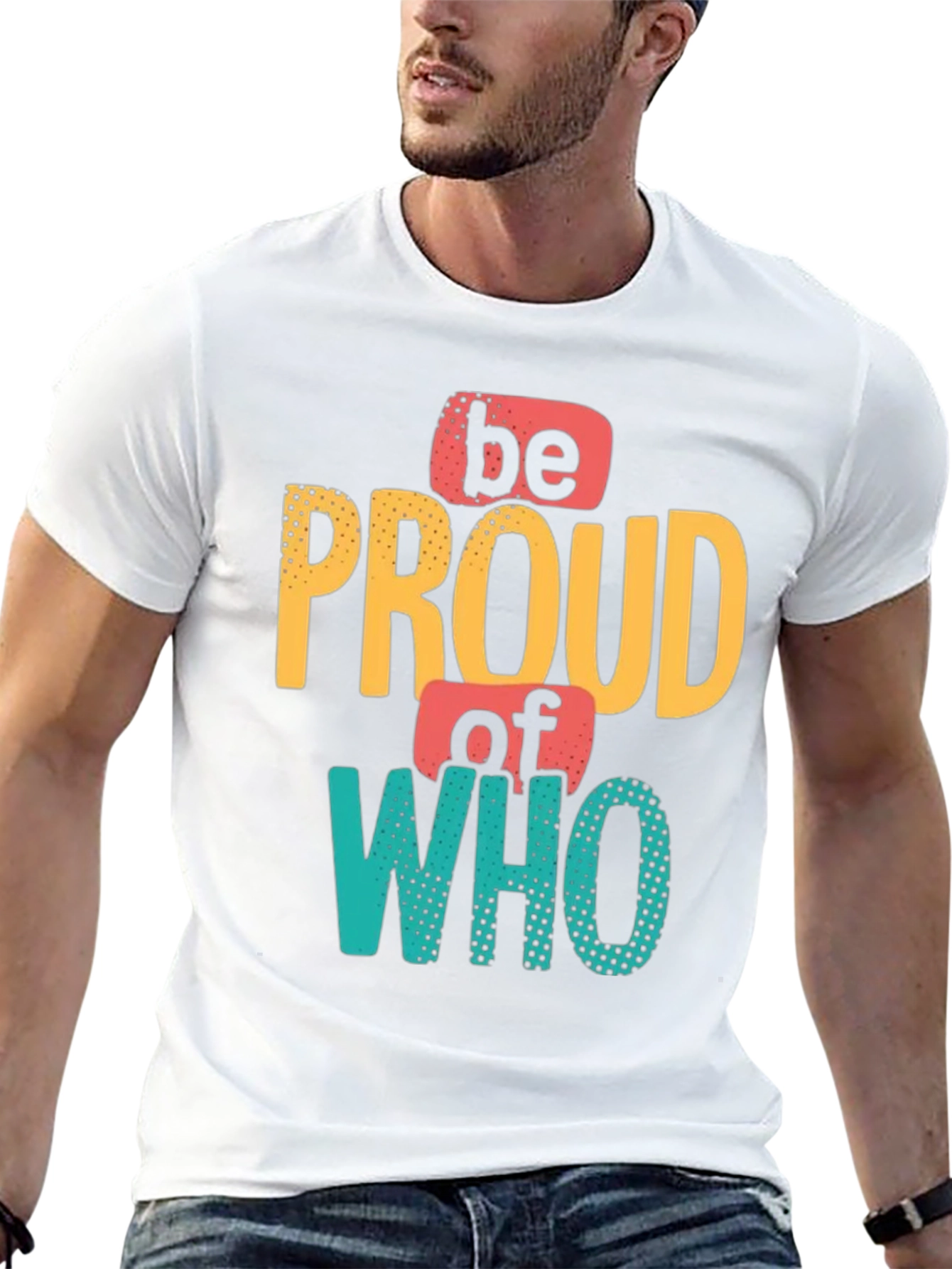 Be Proud Who You Are Mens Black Graphic Tee