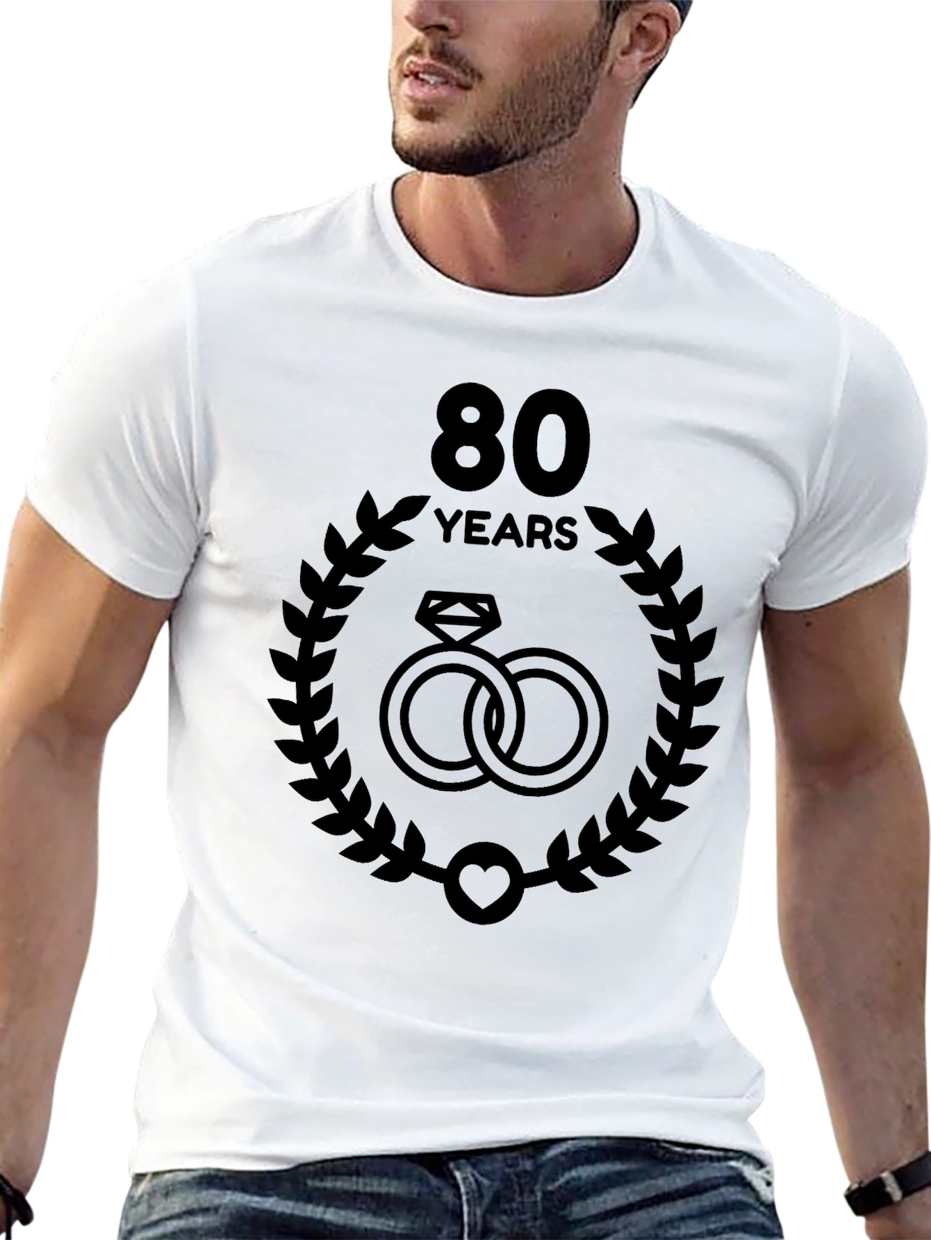 80th Anniversary T-Shirt - Rings and Laurel Design