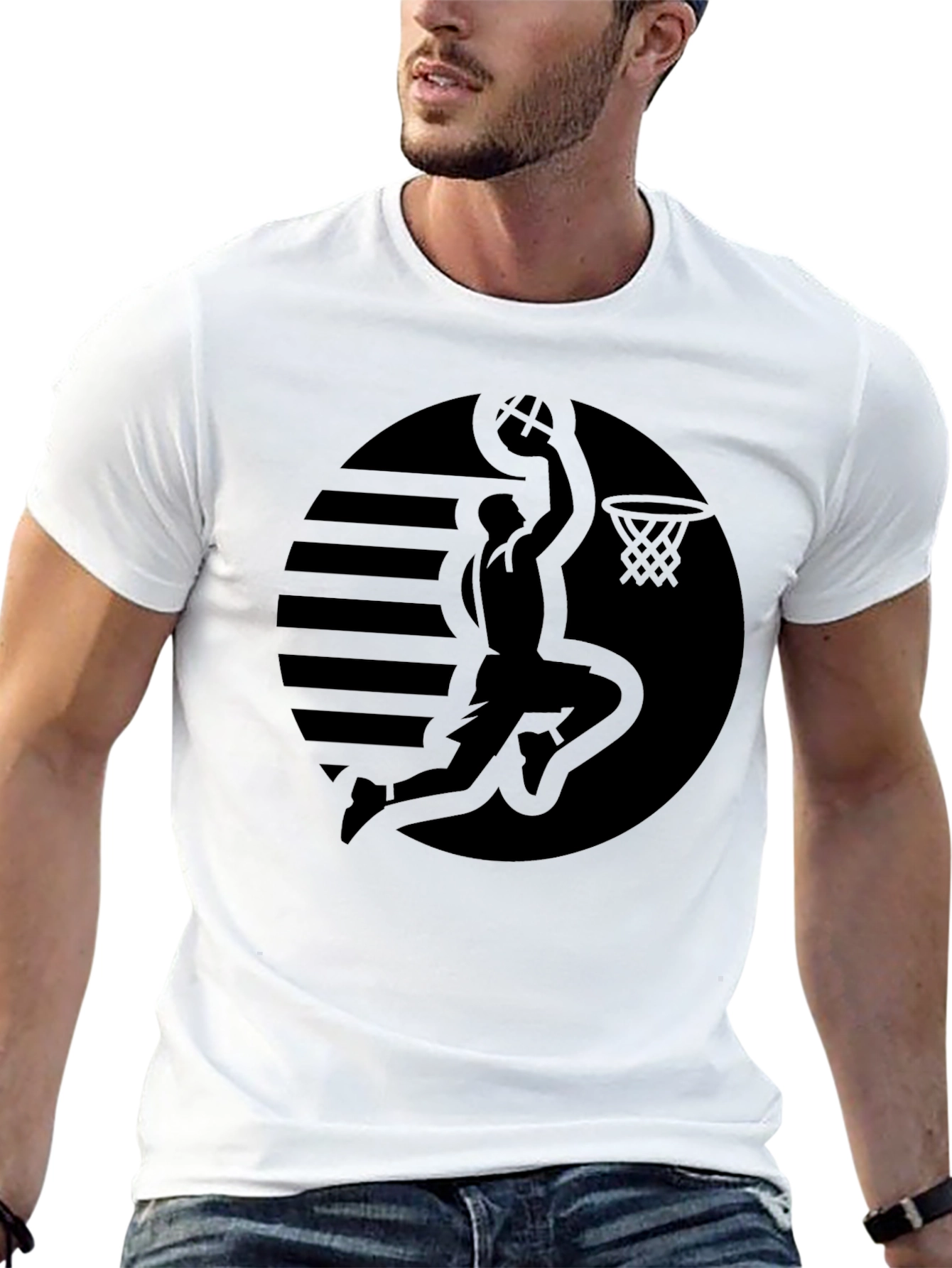 Black Basketball Silhouette T-Shirt