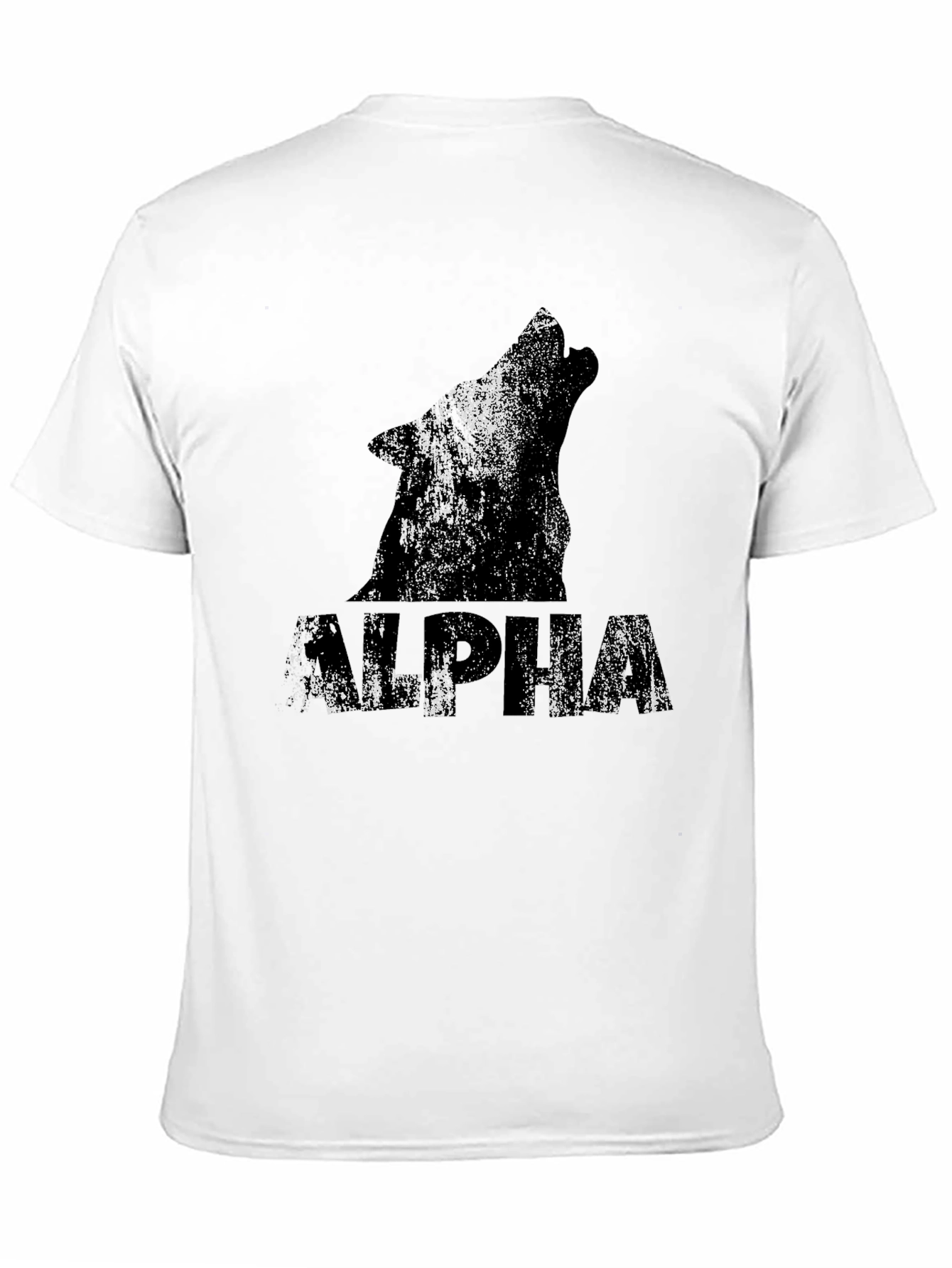 Alpha Wolf Graphic Print Black T-Shirt