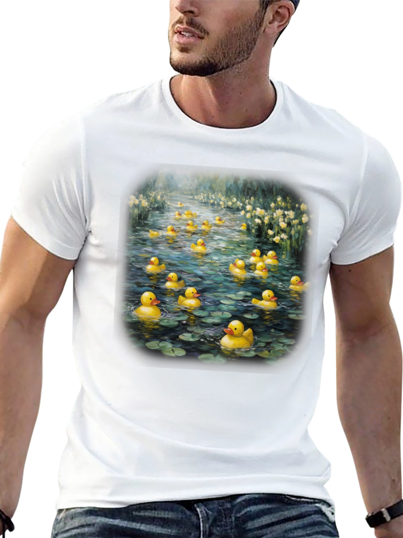Duck Pond Graphic Tee - Unique Black T-Shirt