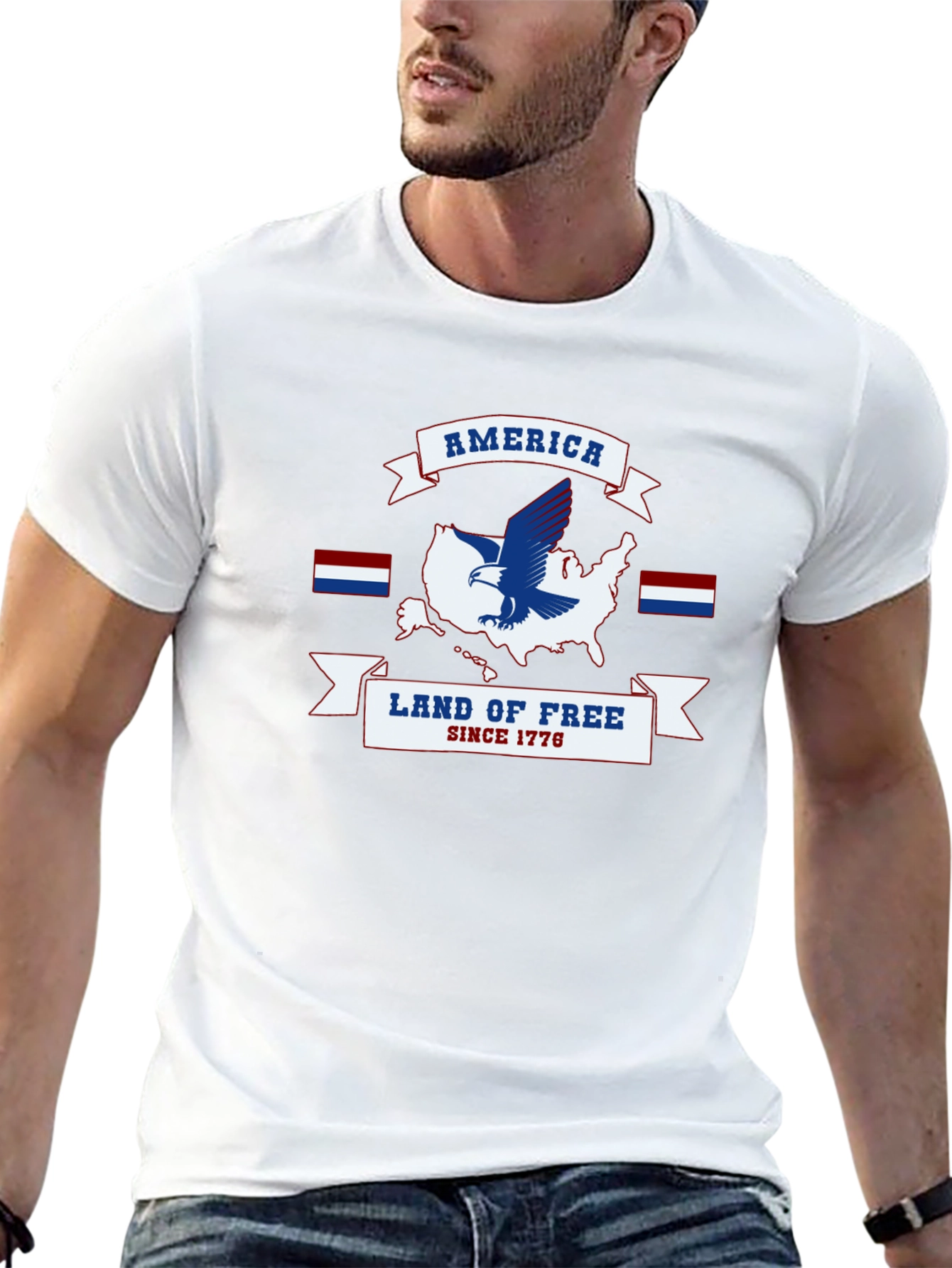 America Land of Free Patriotic T-Shirt