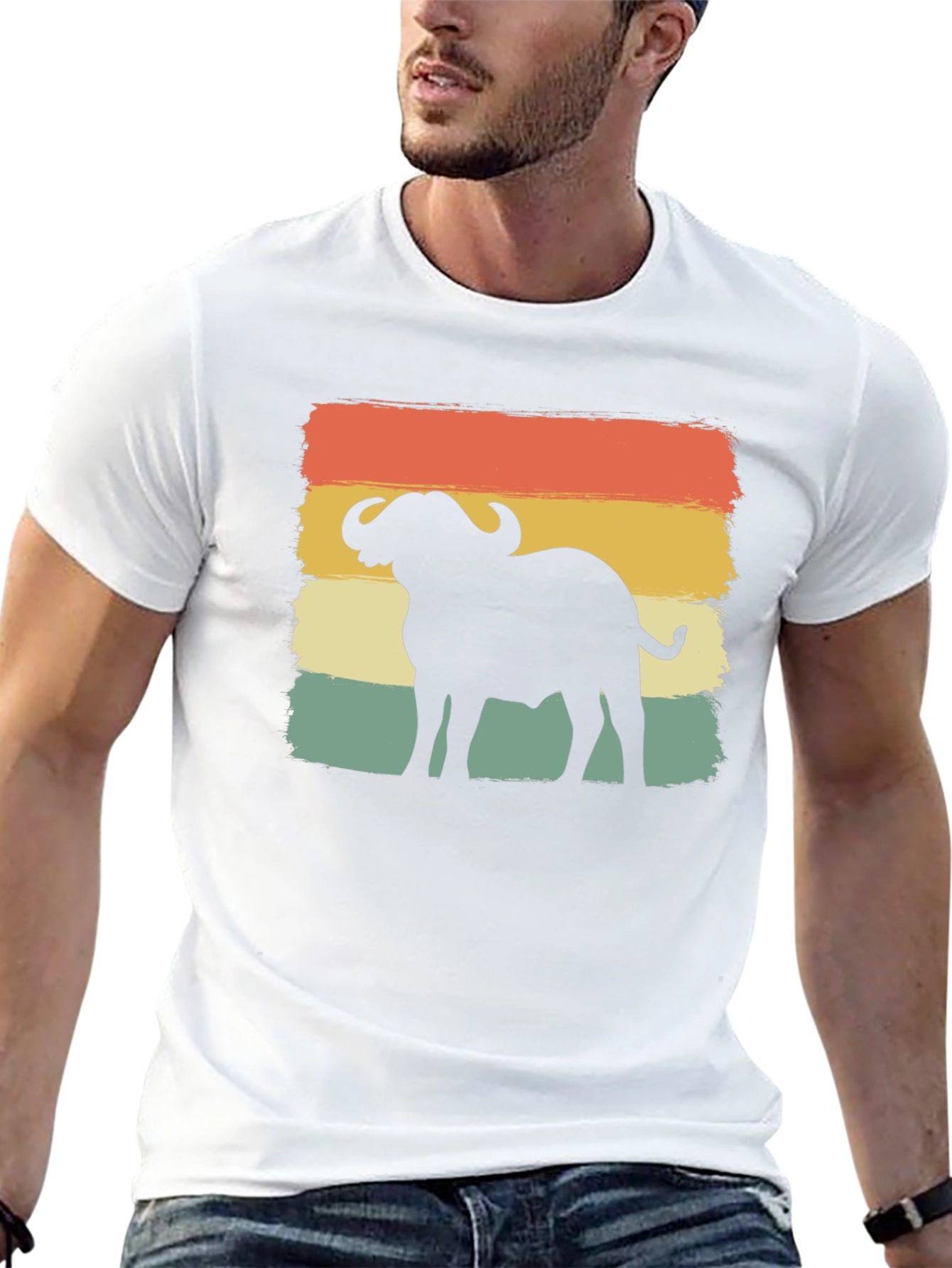 Retro Buffalo Silhouette Graphic T-Shirt