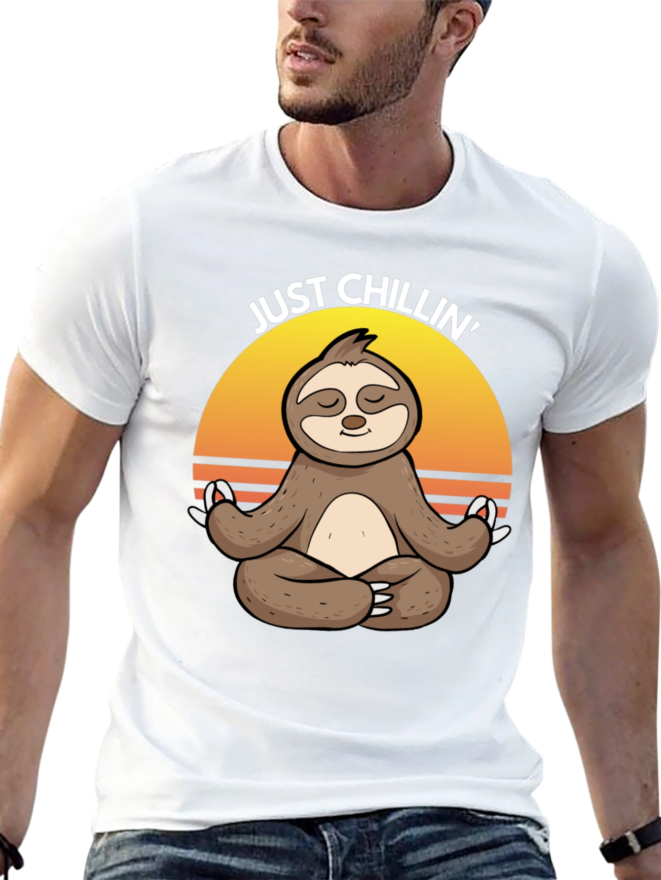 Just Chillin Sloth Yoga Meditation T-Shirt