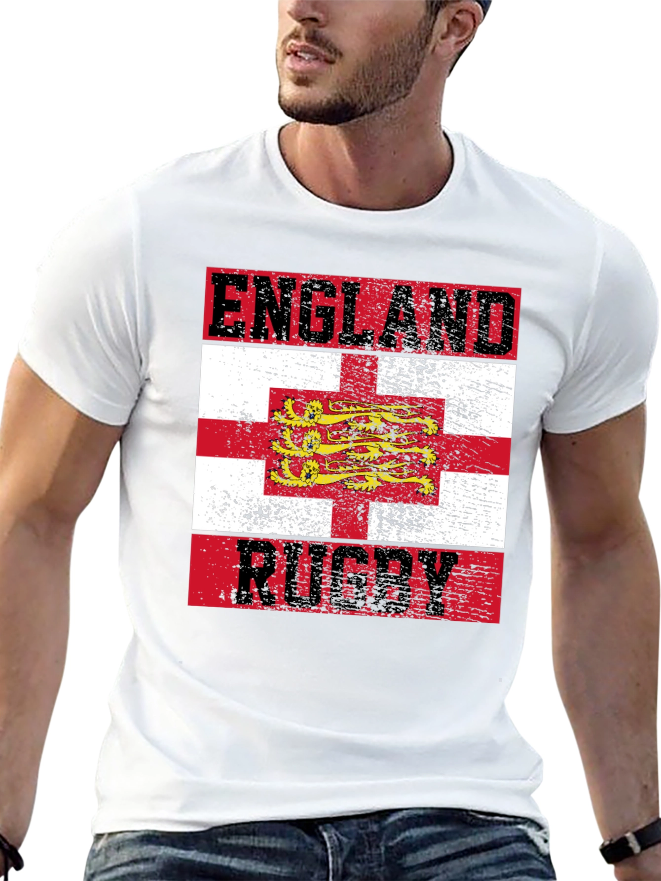 England Rugby T-Shirt - Distressed Style
