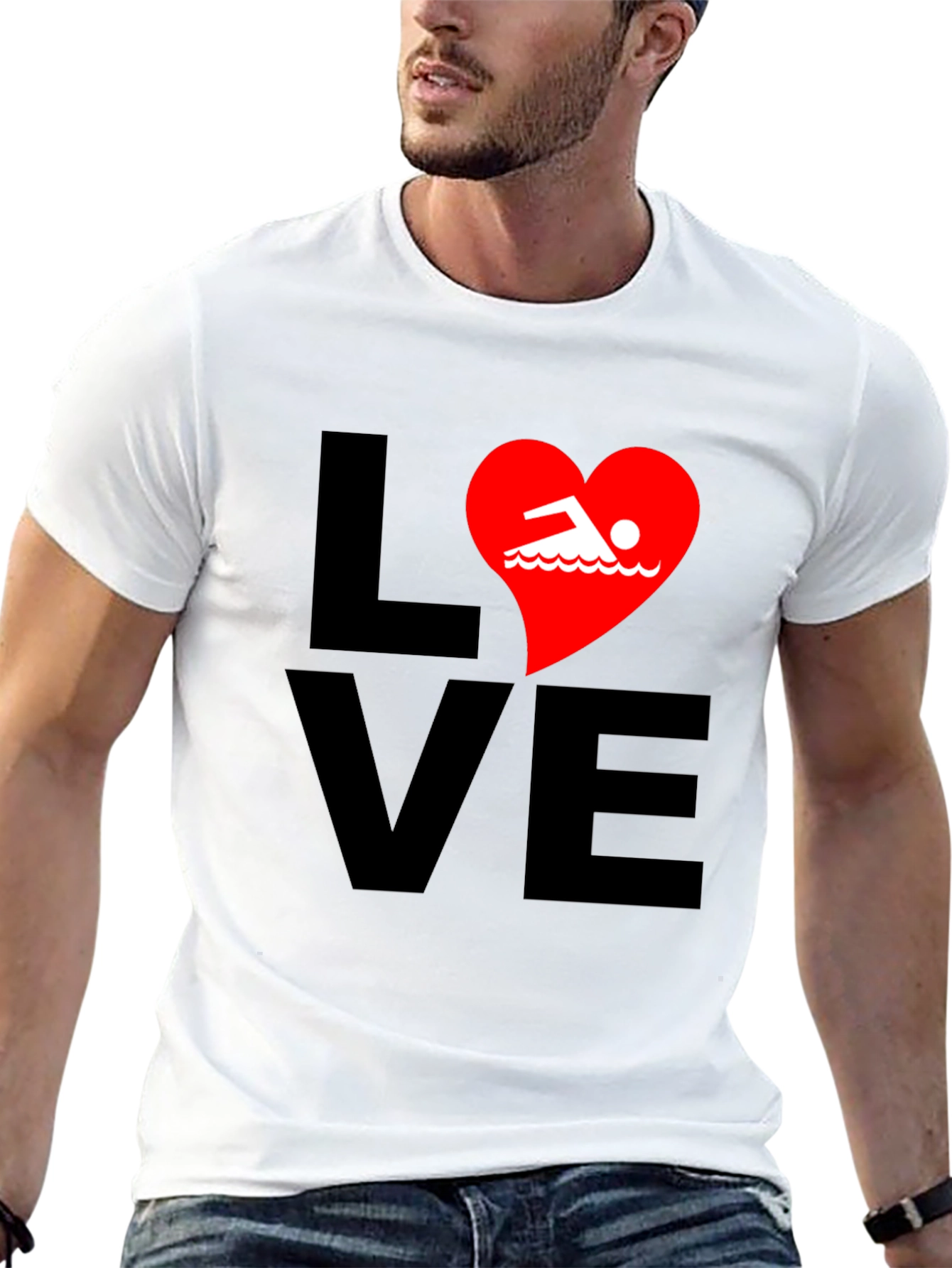 Love Swimming T-Shirt - Swimmer Heart Tee