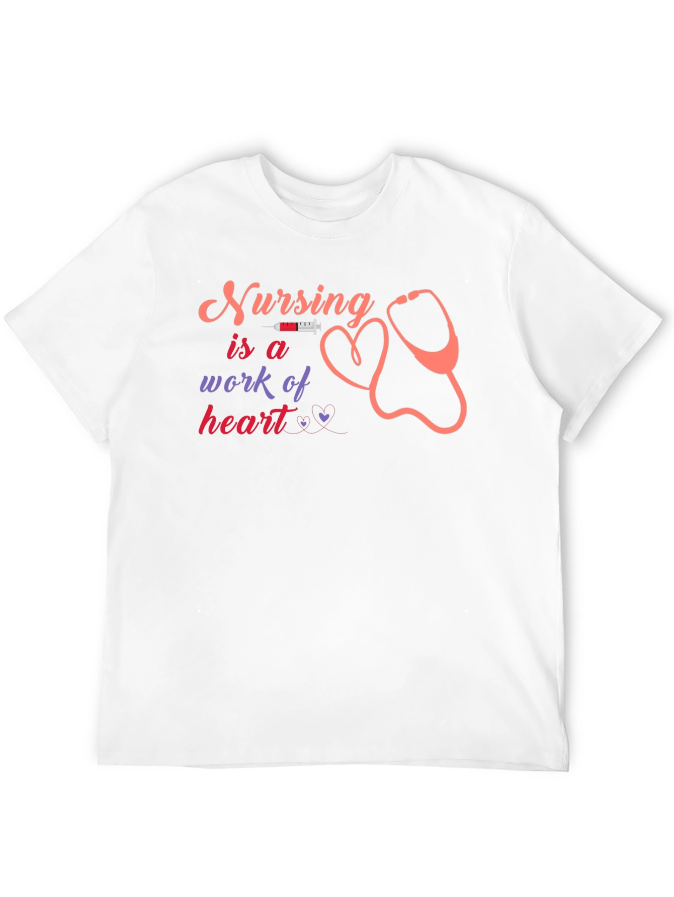 Nursing is a Work of Heart Black T-Shirt