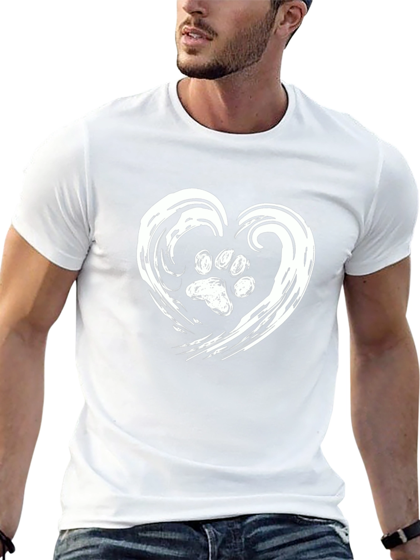 Paw Print Heart Graphic Tee