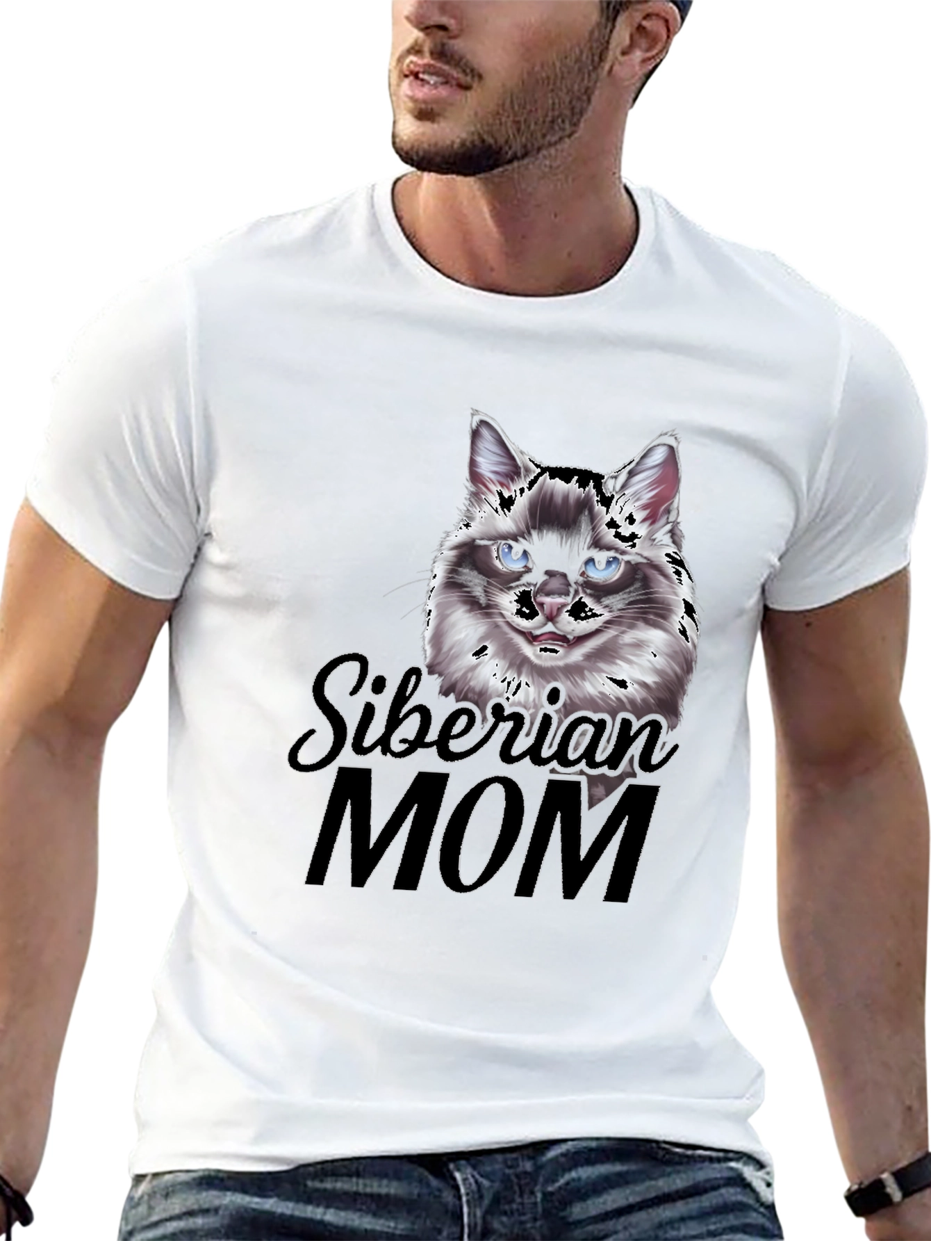 Siberian Cat Mom Graphic Tee