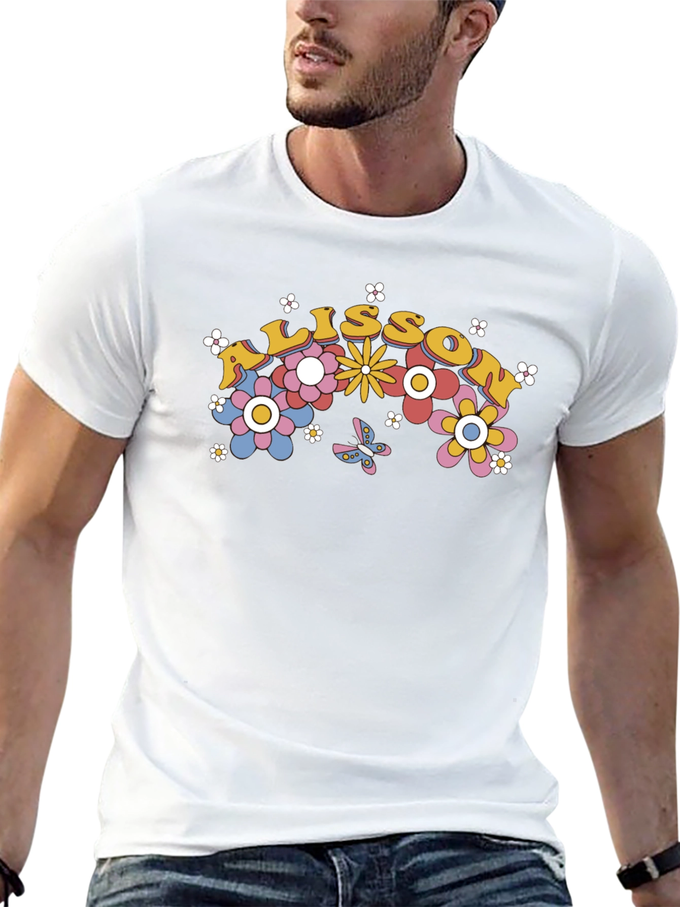 Floral Personalized Name T-Shirt