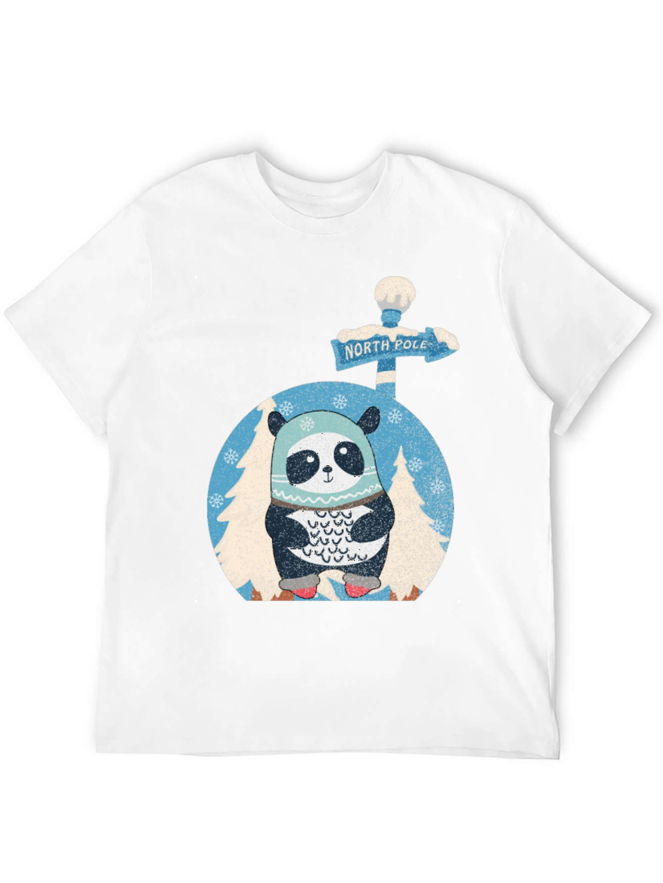 North Pole Panda T-Shirt: Winter Holiday Style