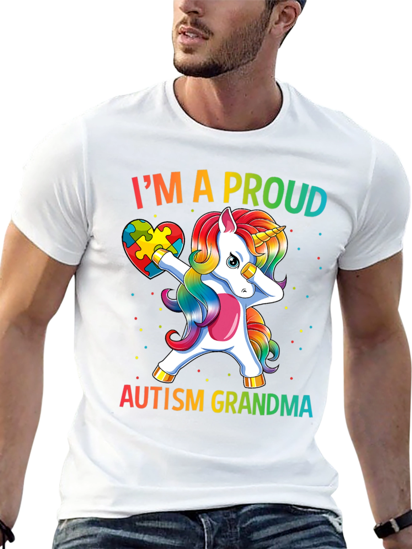 Proud Autism Grandma Unicorn T-Shirt
