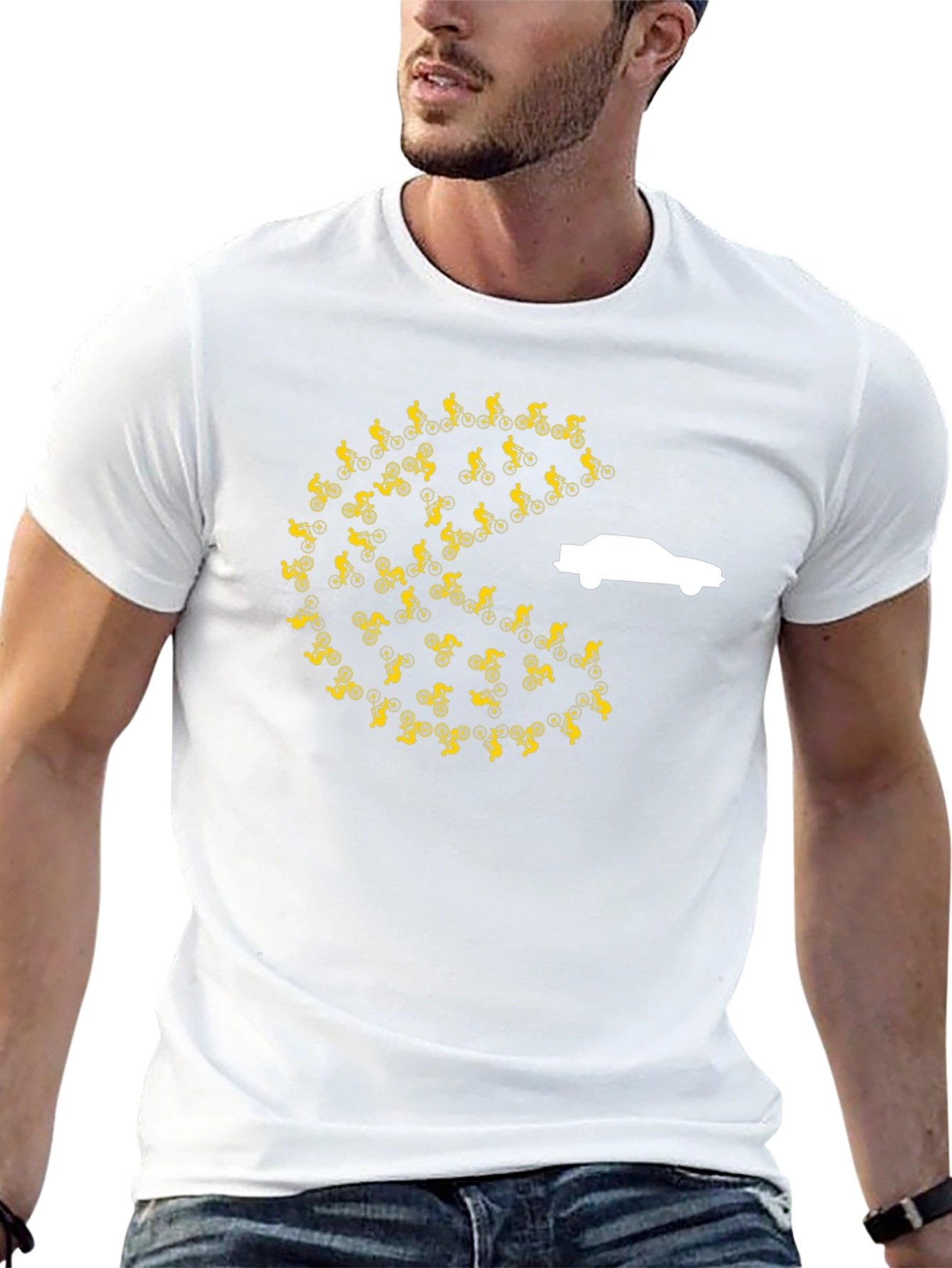 Cycling Pac-Man Car Chase T-Shirt