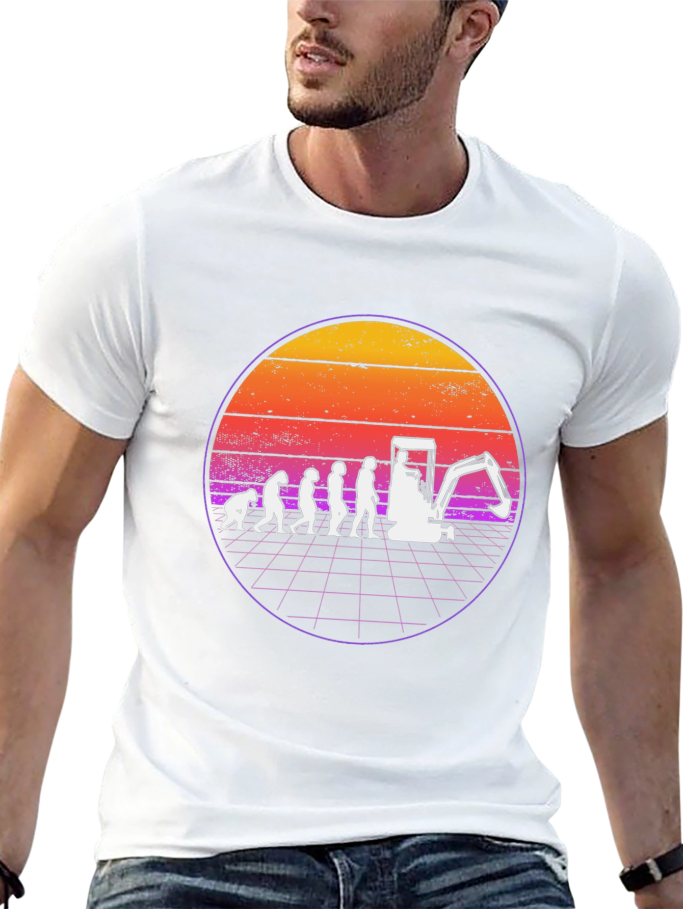 Excavator Evolution Retro T-Shirt