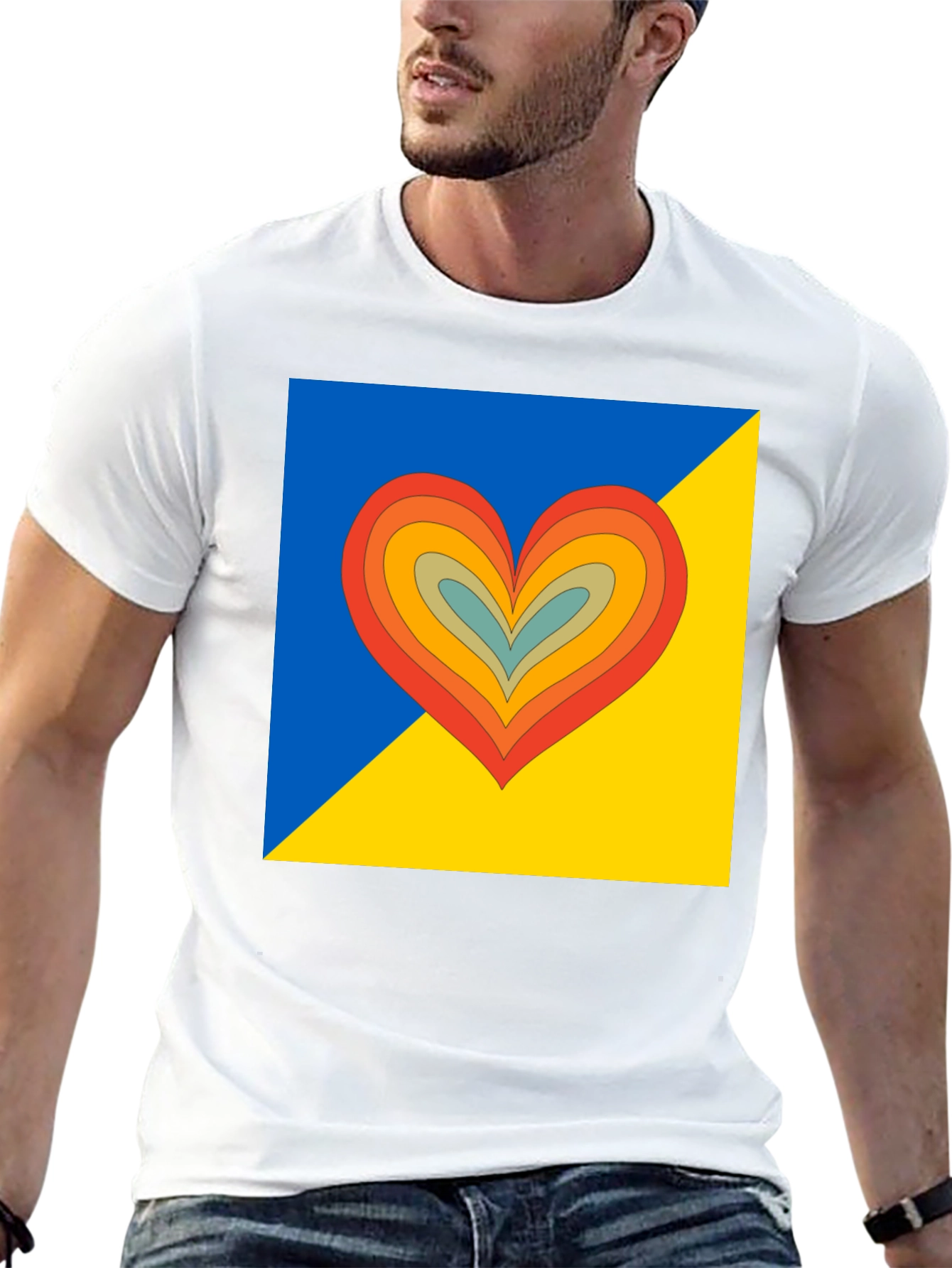 Ukraine Flag Heart Graphic T-Shirt