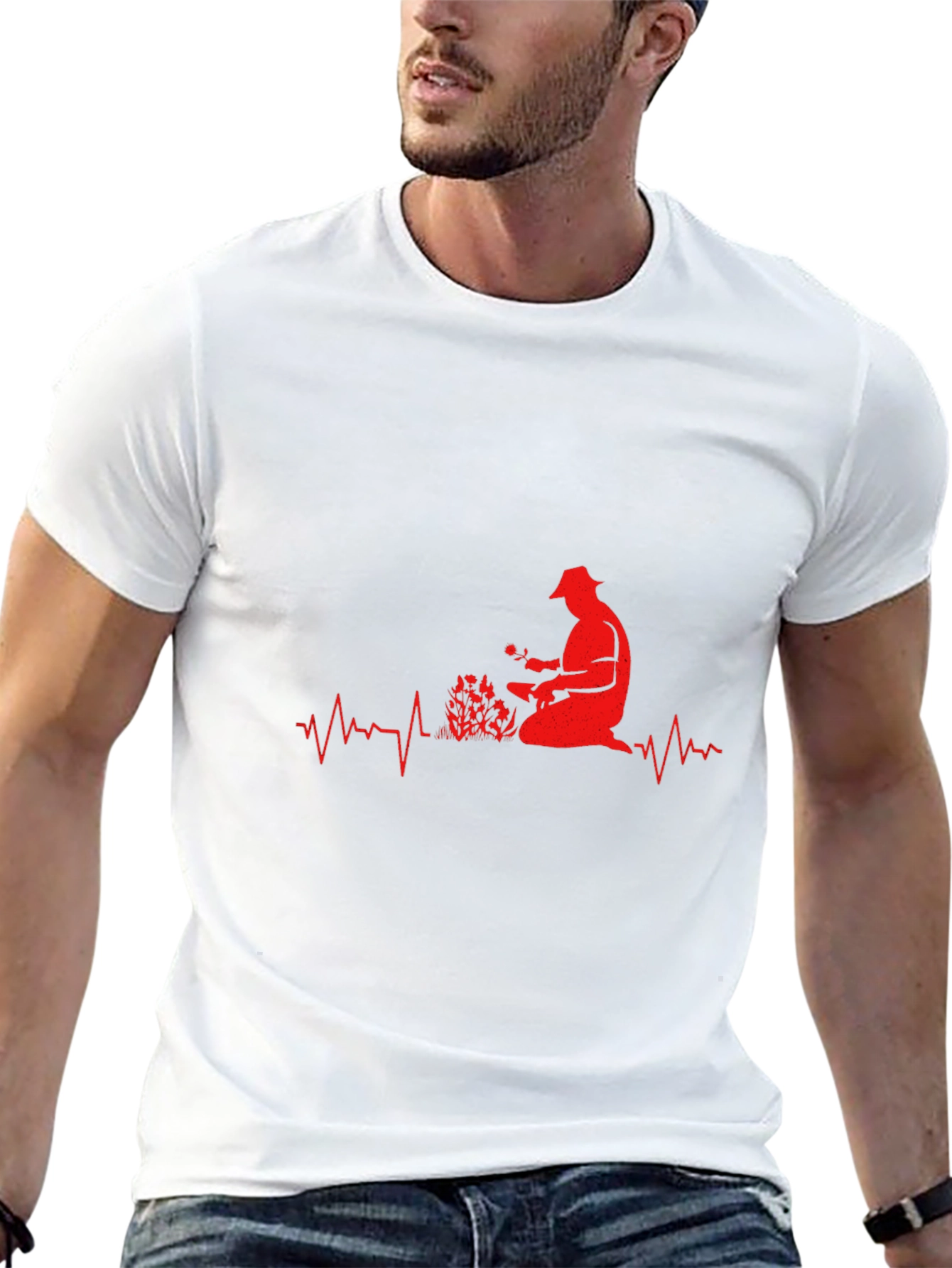 Gardener Heartbeat T-Shirt - Black Graphic Tee