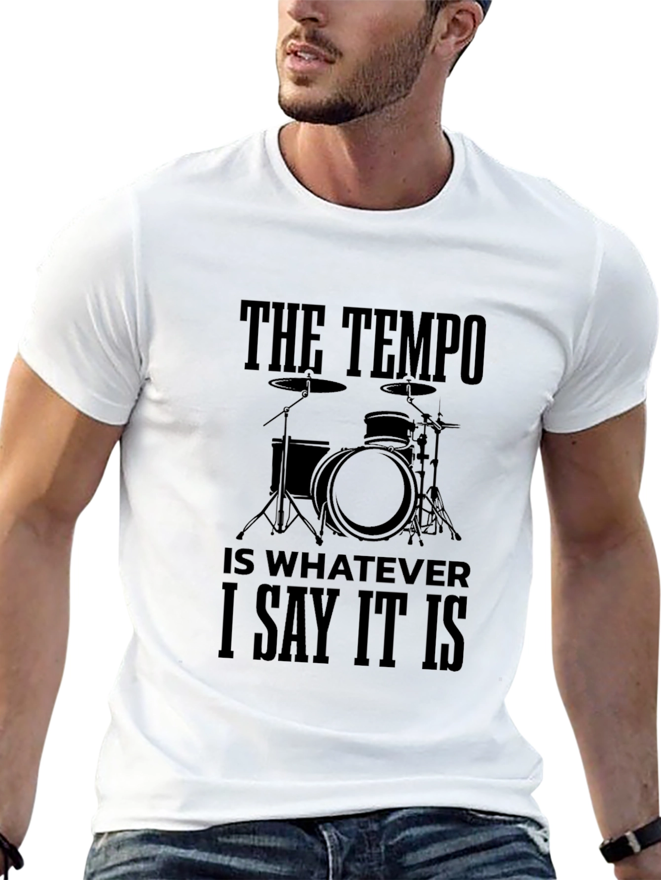 Tempo Drummer T-Shirt - Funny Music Tee