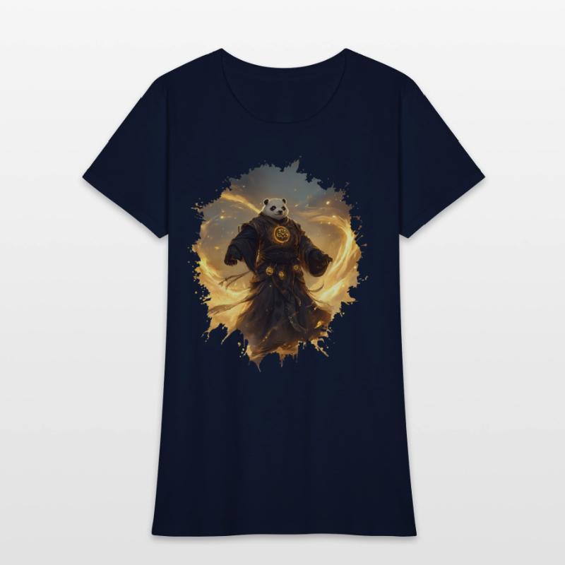 Mystical Panda Monk with Golden Energy Flow Aura