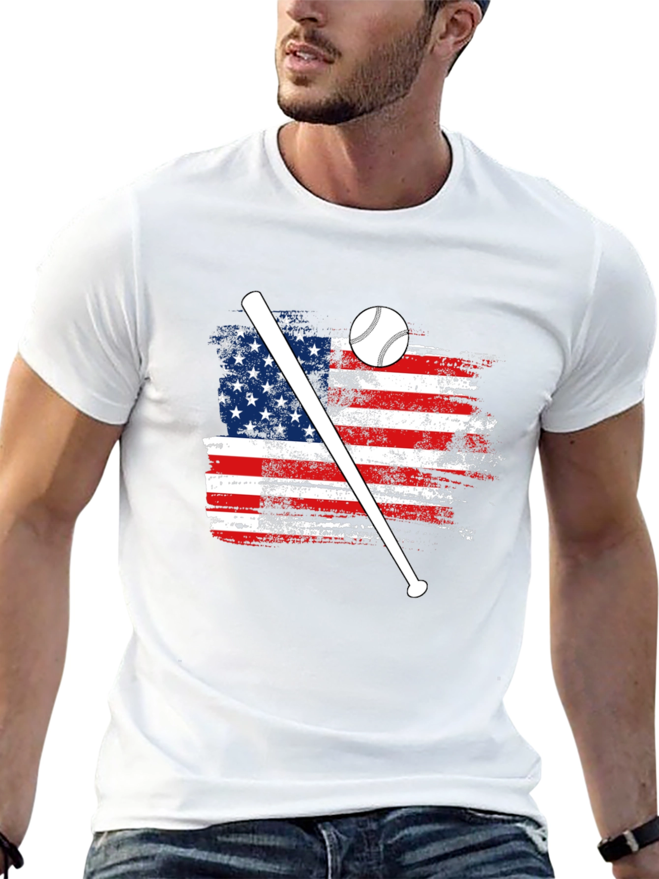 American Flag Baseball T-Shirt