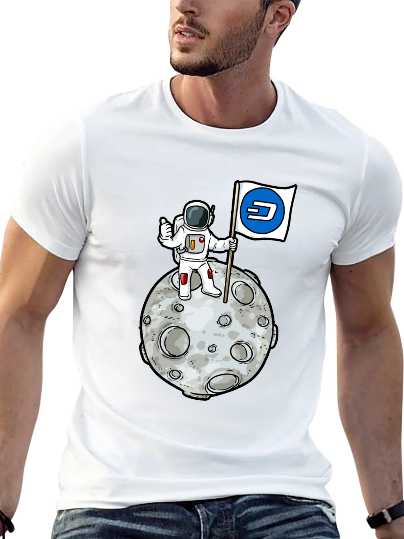 Astronaut Moon Landing Graphic T-Shirt