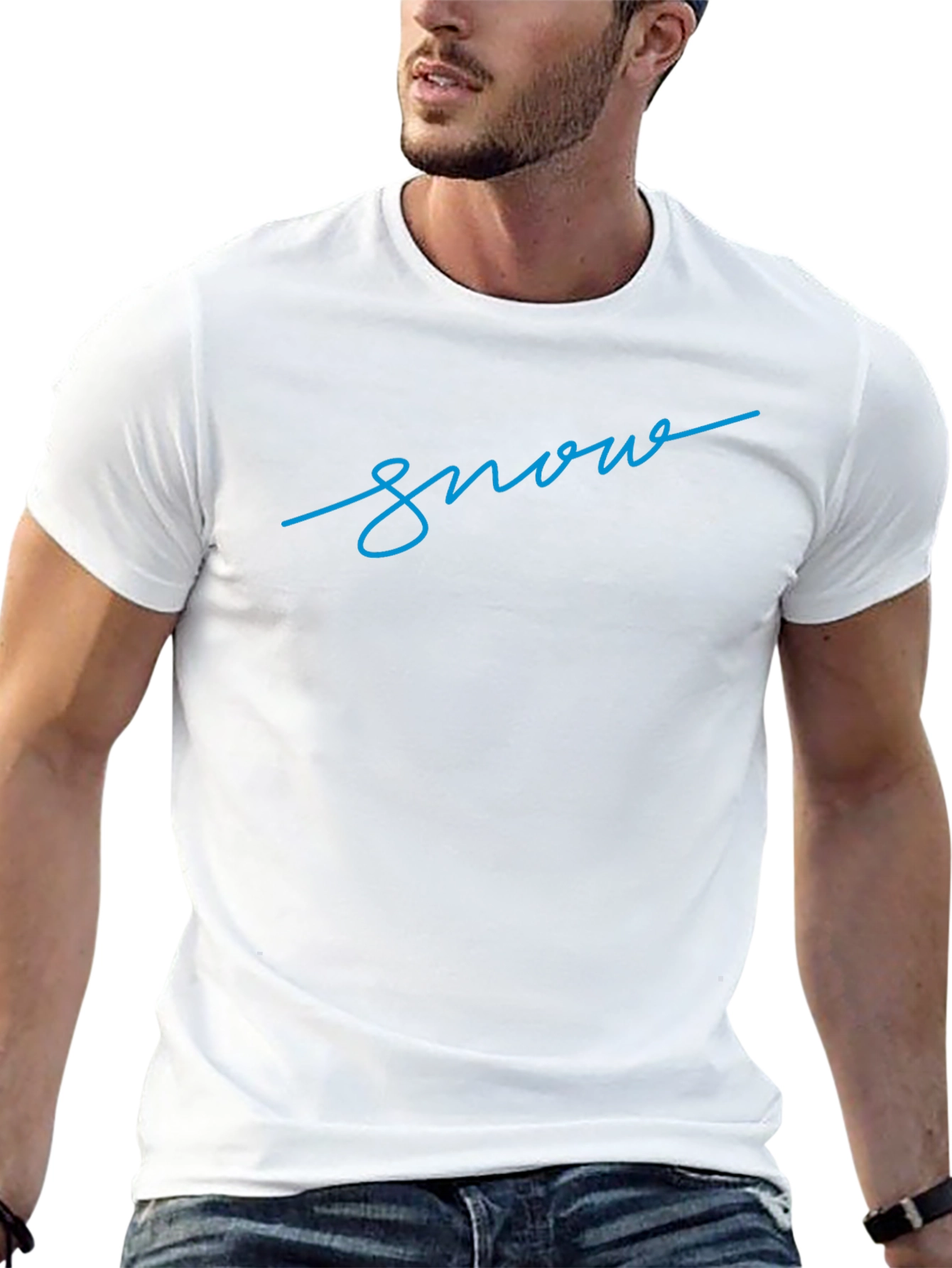 Snow Script Black T-Shirt