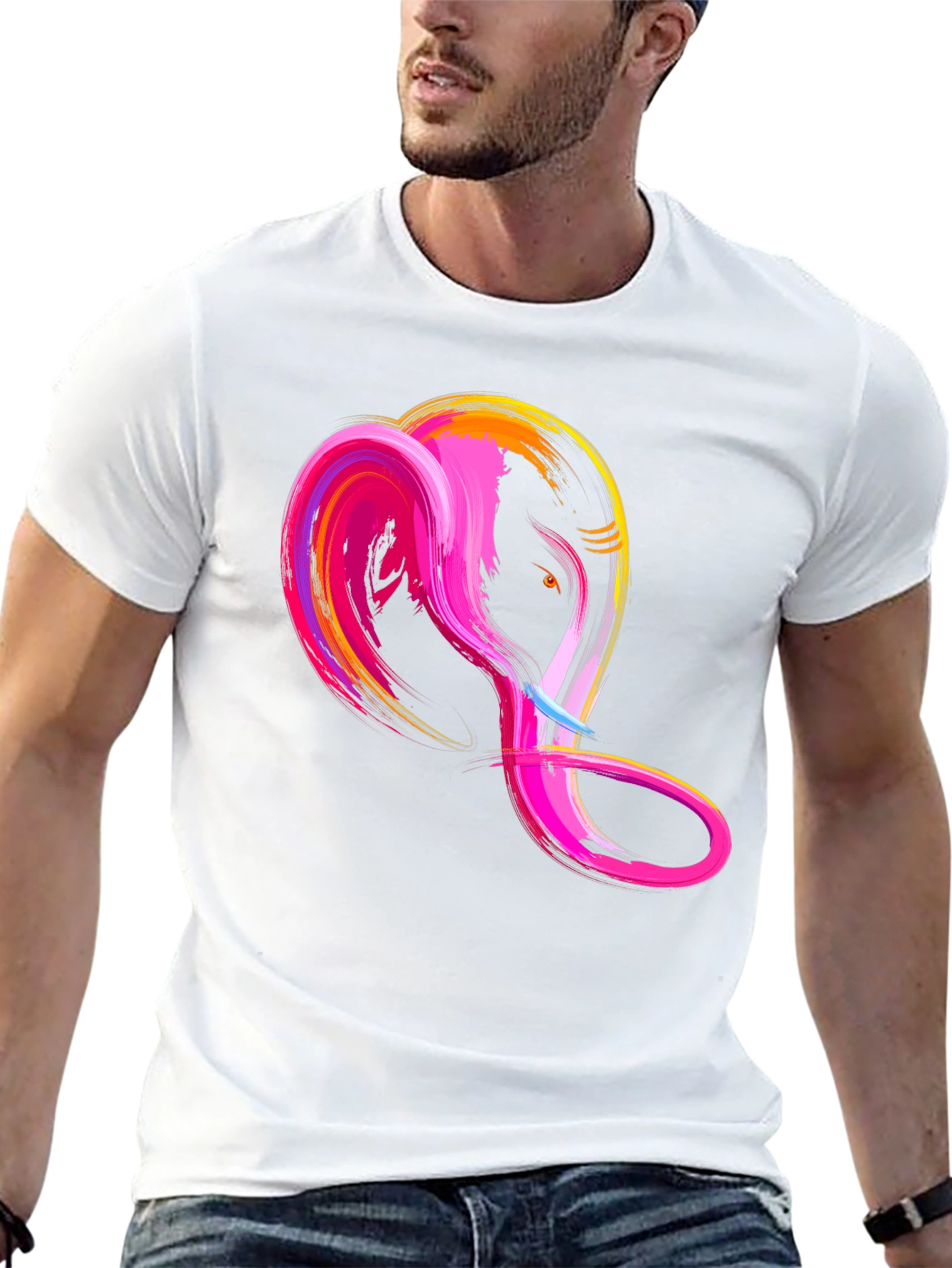 Abstract Ganesha Graphic Tee - Mens Black T-Shirt