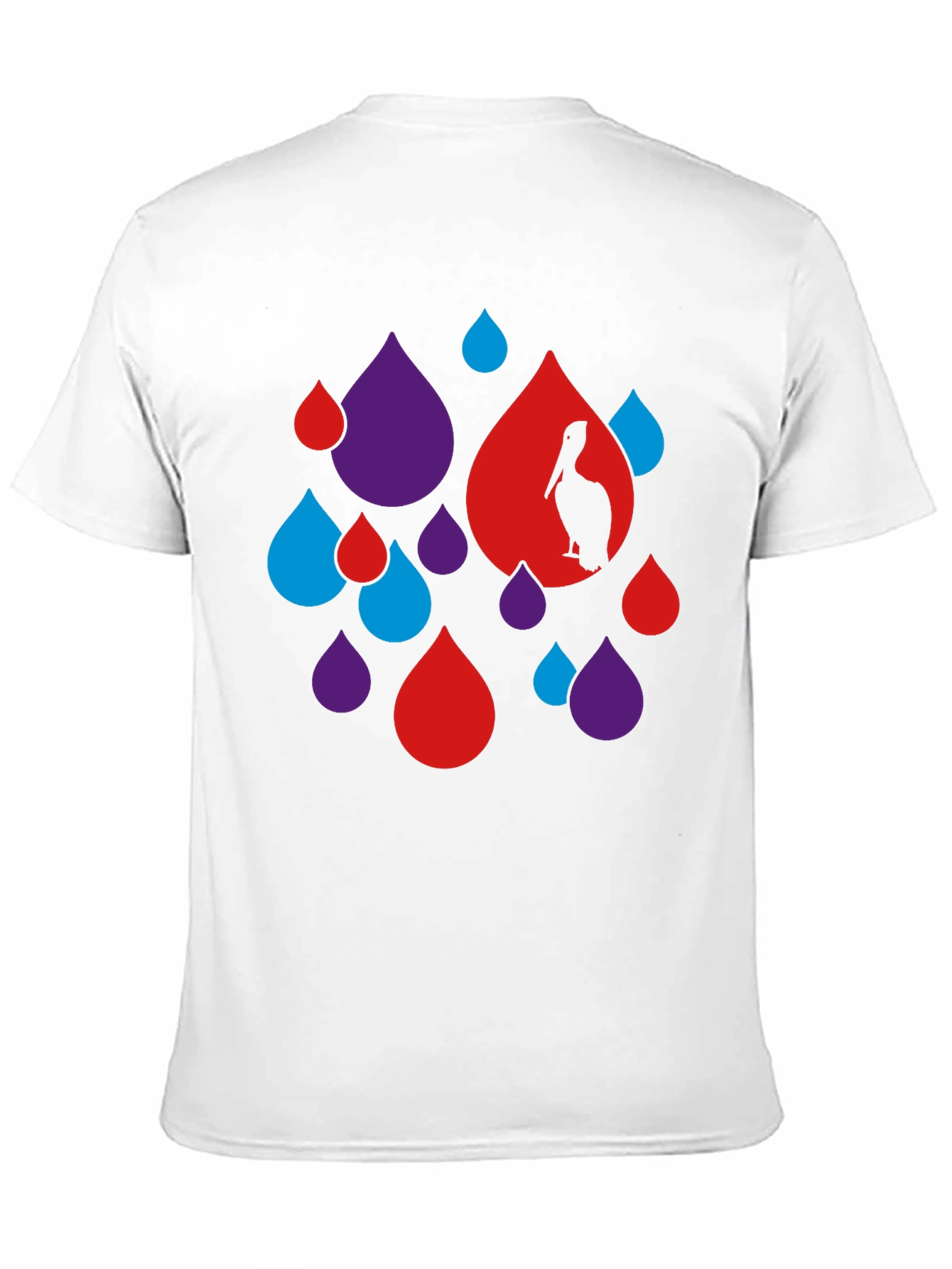 Abstract Pelican Graphic Tee - Black Cotton Blend T-Shirt