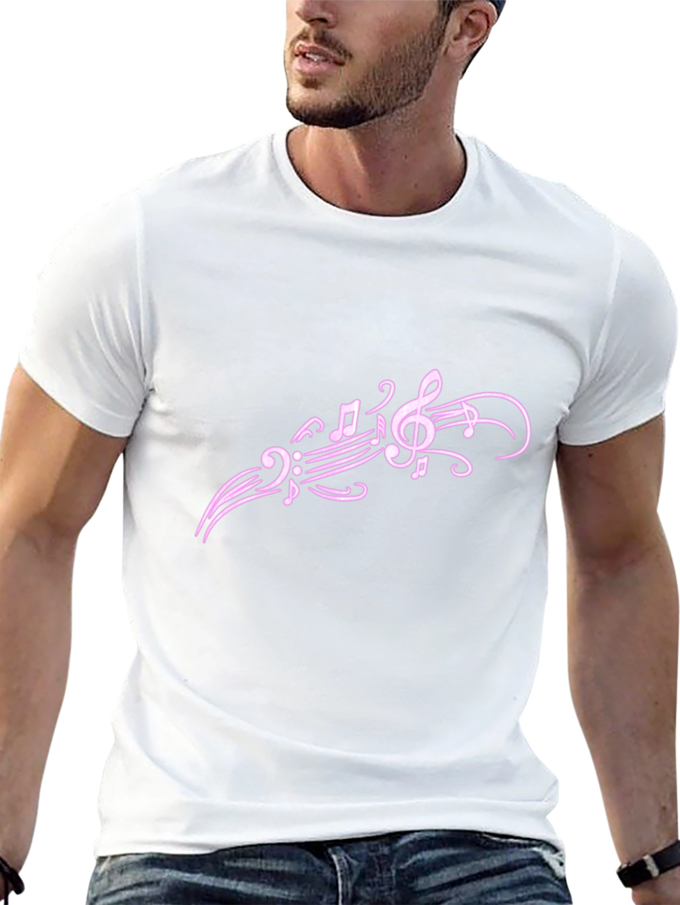 Musical Note Graphic Tee - Trendy Black T-Shirt