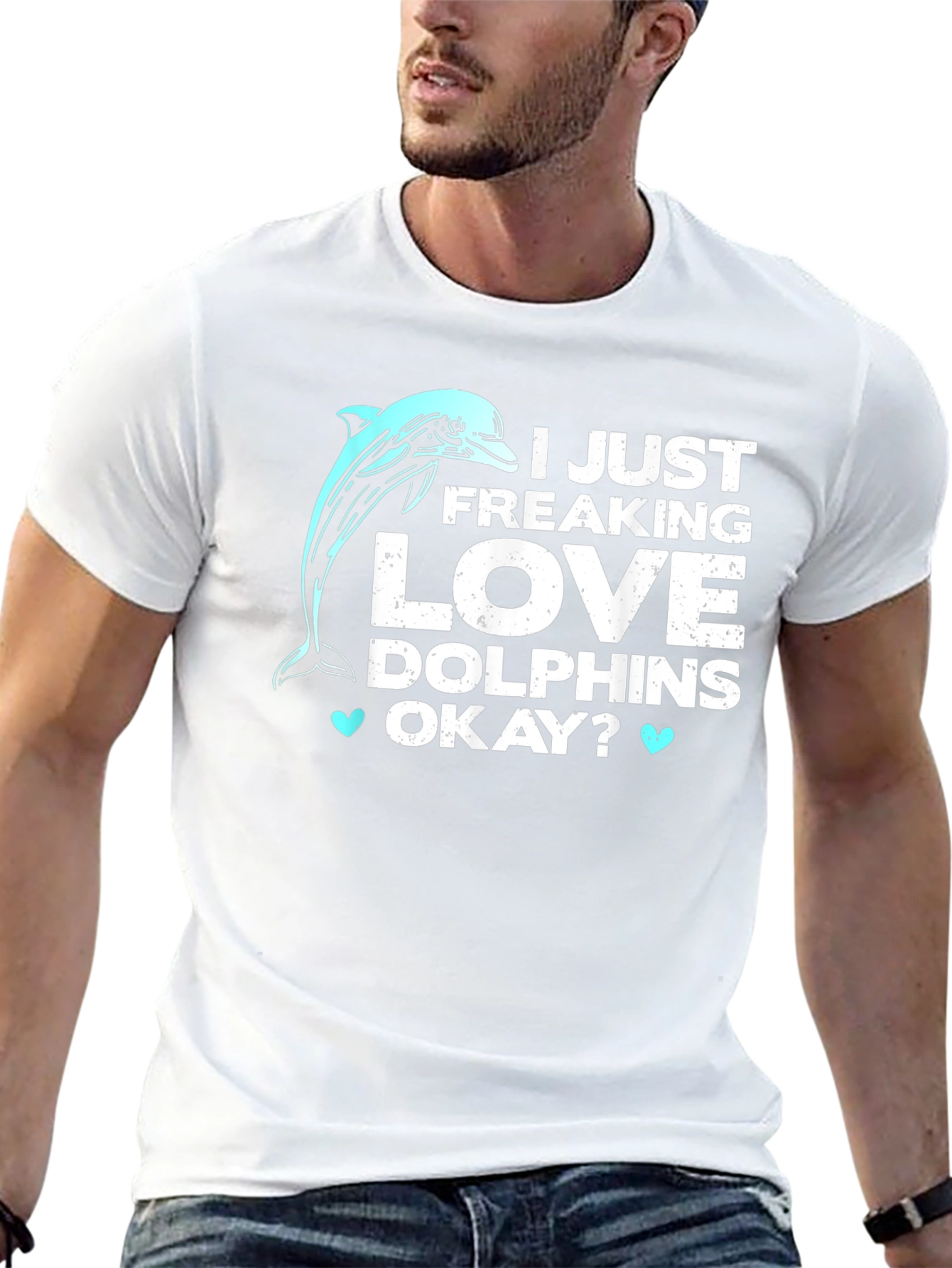 I Love Dolphins T-Shirt - Funny Graphic Tee