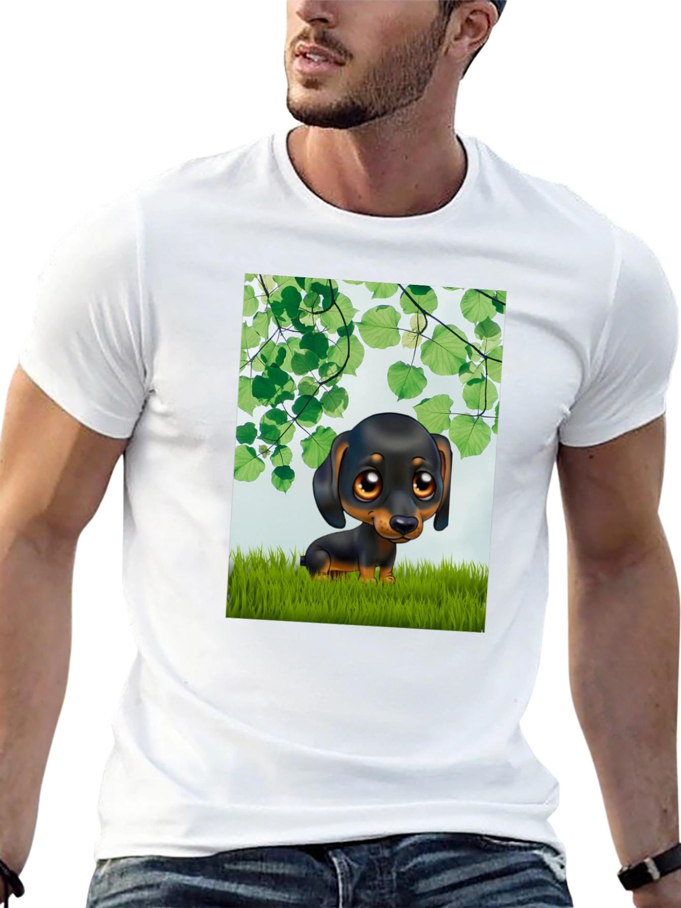 Cartoon Dachshund T-Shirt - Cute Dog Graphic Tee