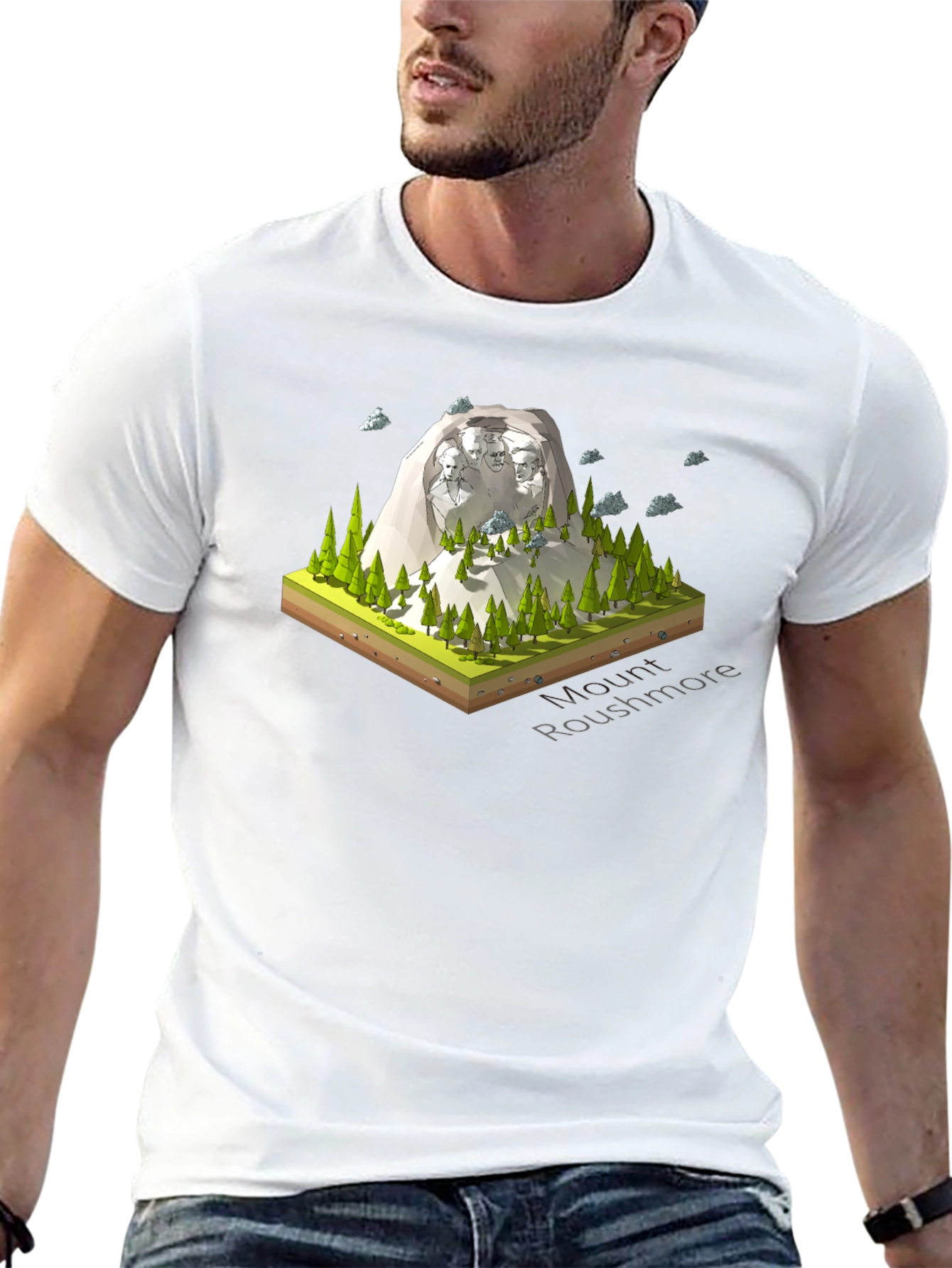 Mount Rushmore Graphic Tee - Black Cotton Blend