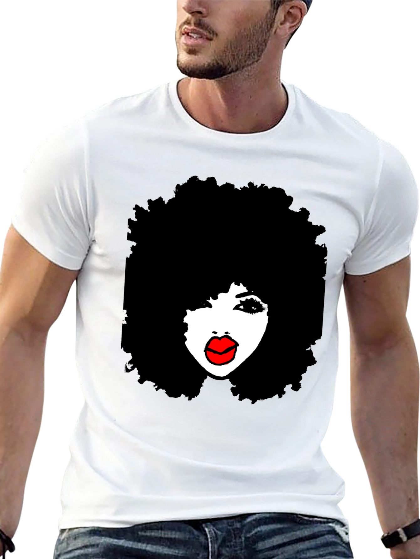 Afro Diva Graphic Tee - Stylish Black T-Shirt