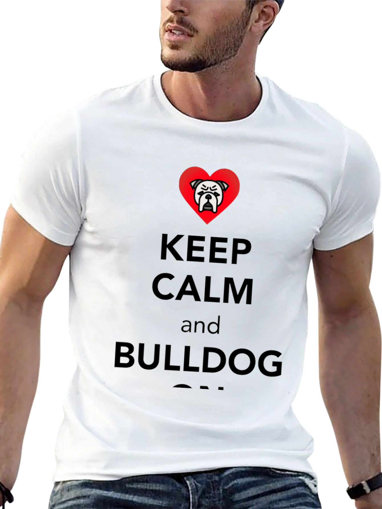 Keep Calm Bulldog T-Shirt - Black