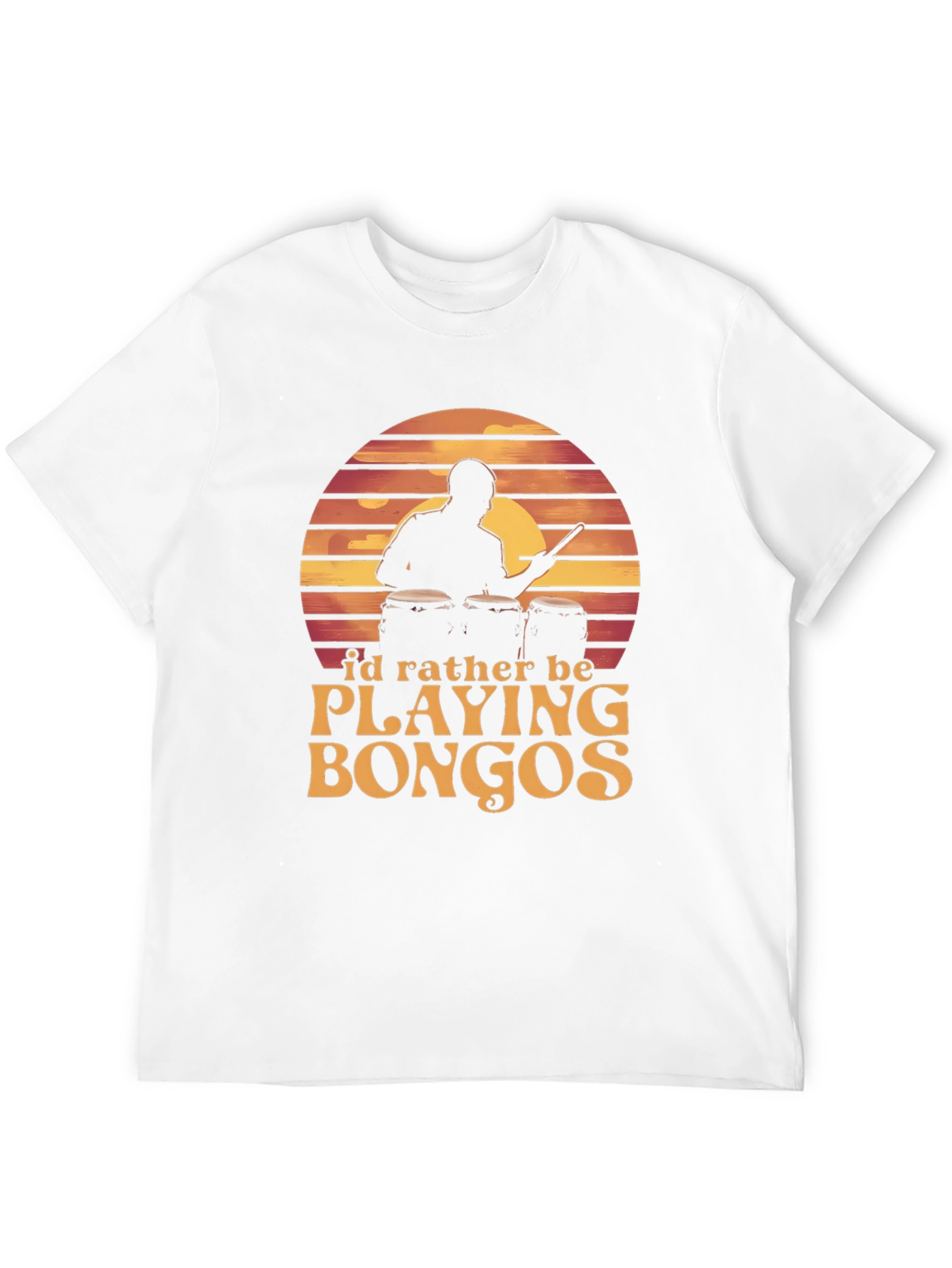 Bongo Player Graphic Tee - Sunset Drummer Shirt