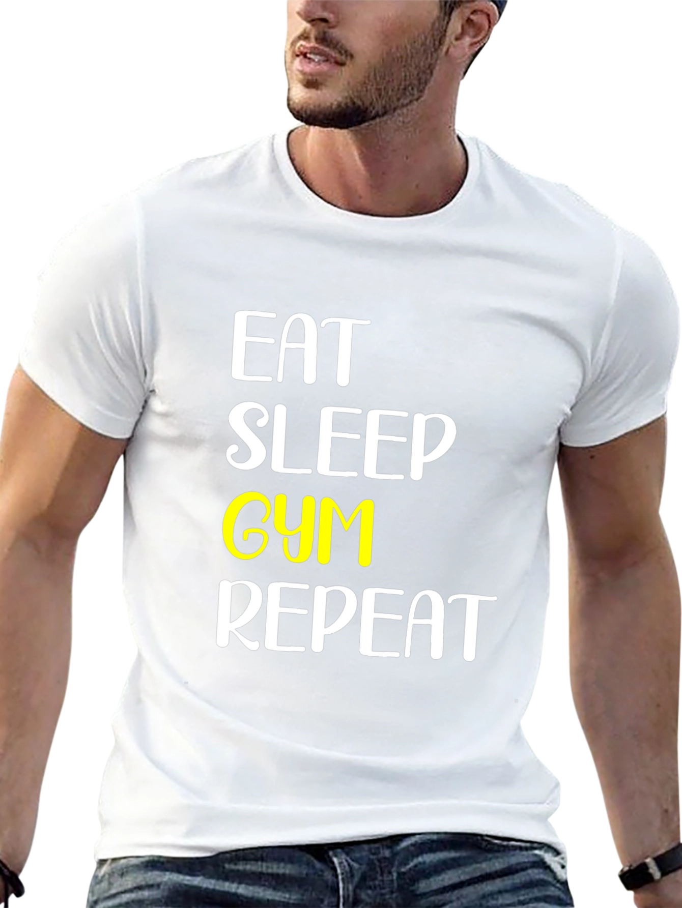Eat Sleep Gym Repeat Black T-Shirt