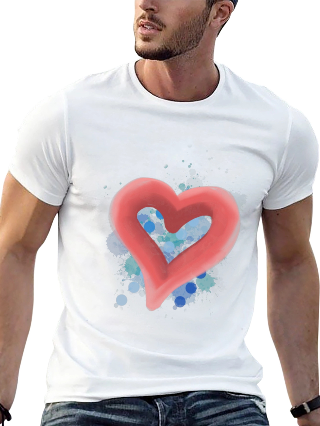 Heart Graphic Tee - Stylish Black T-Shirt