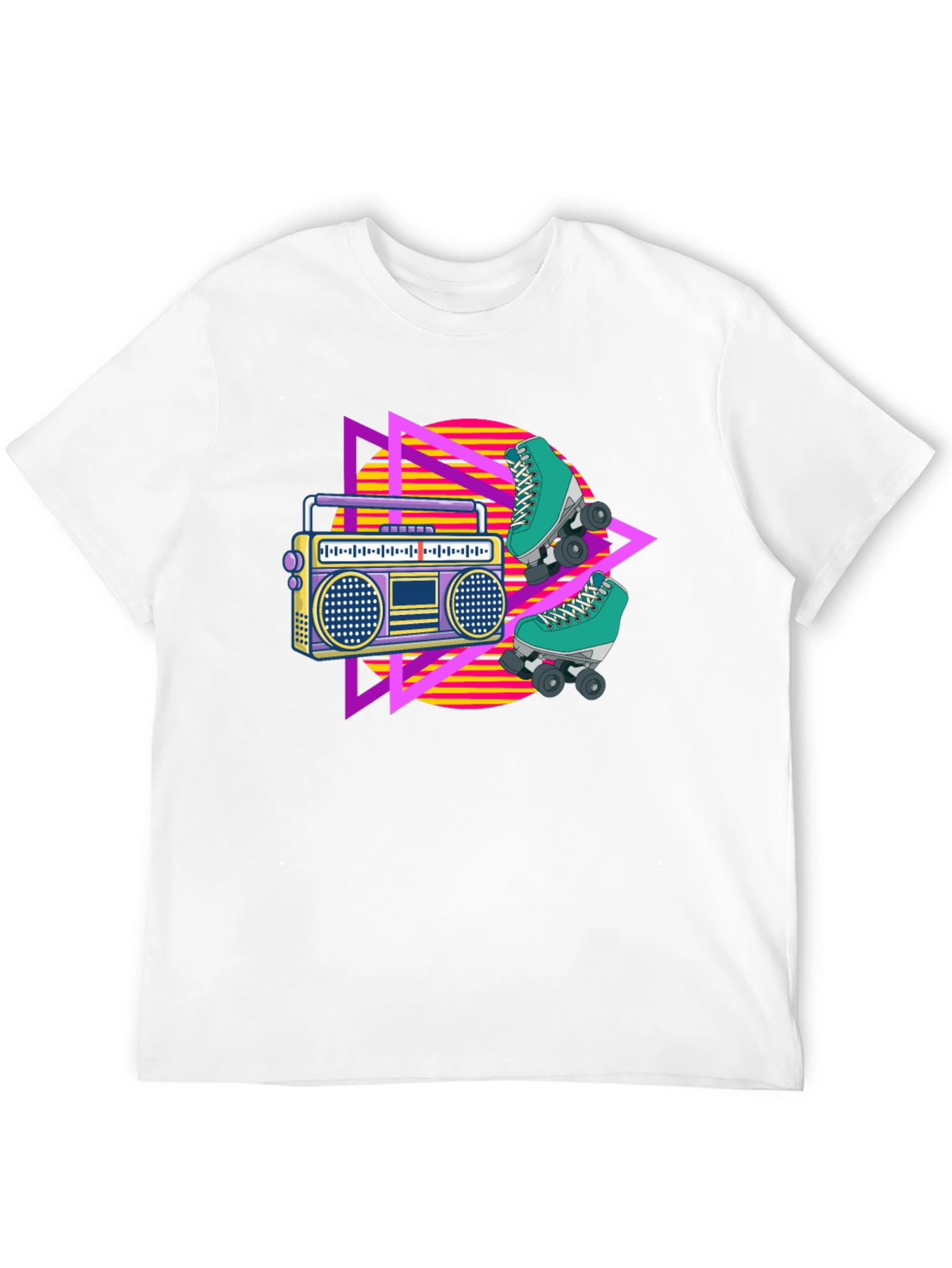 Retro Boombox & Skates Graphic T-Shirt