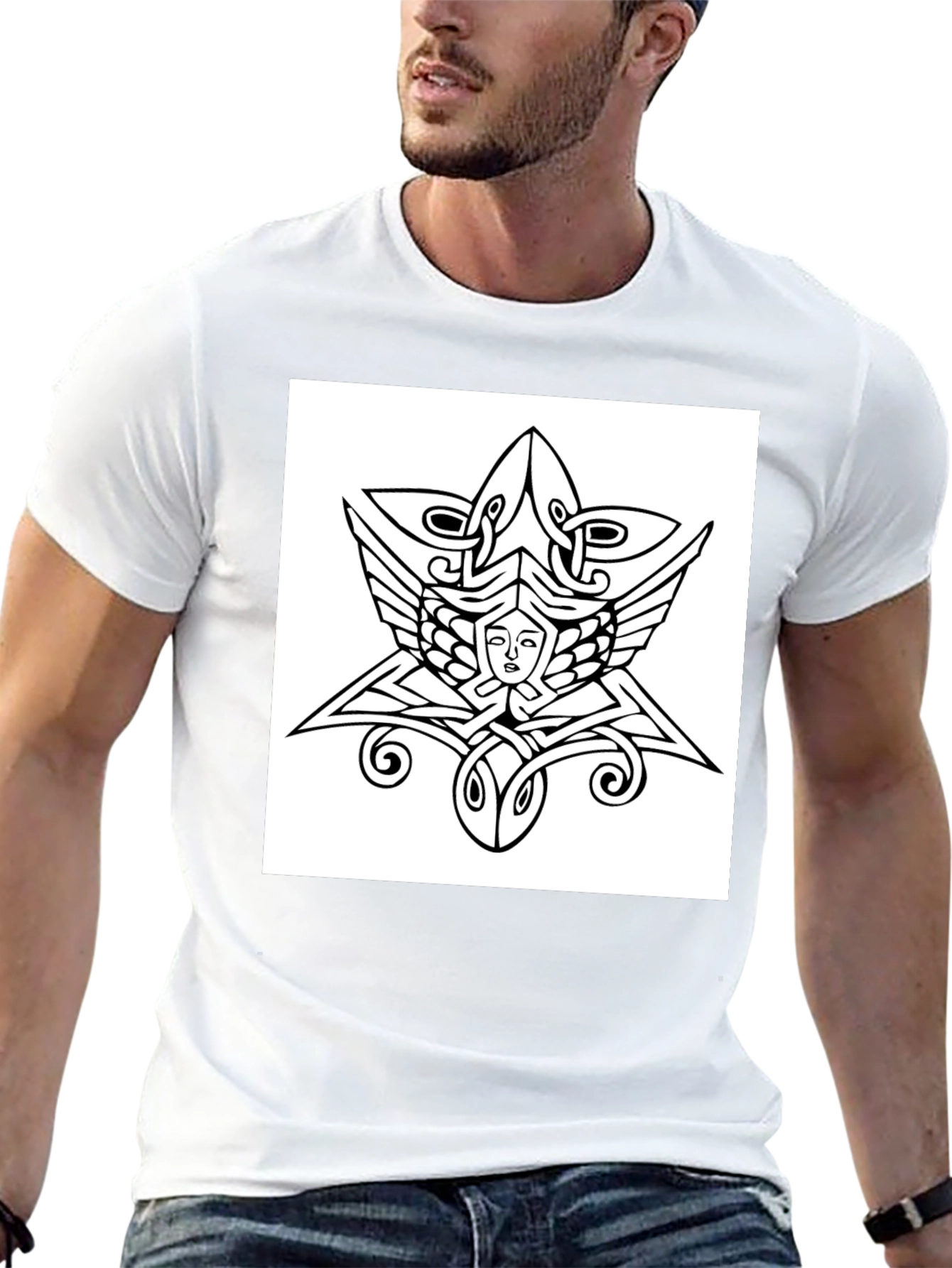 Celtic Knotwork Face Graphic Tee